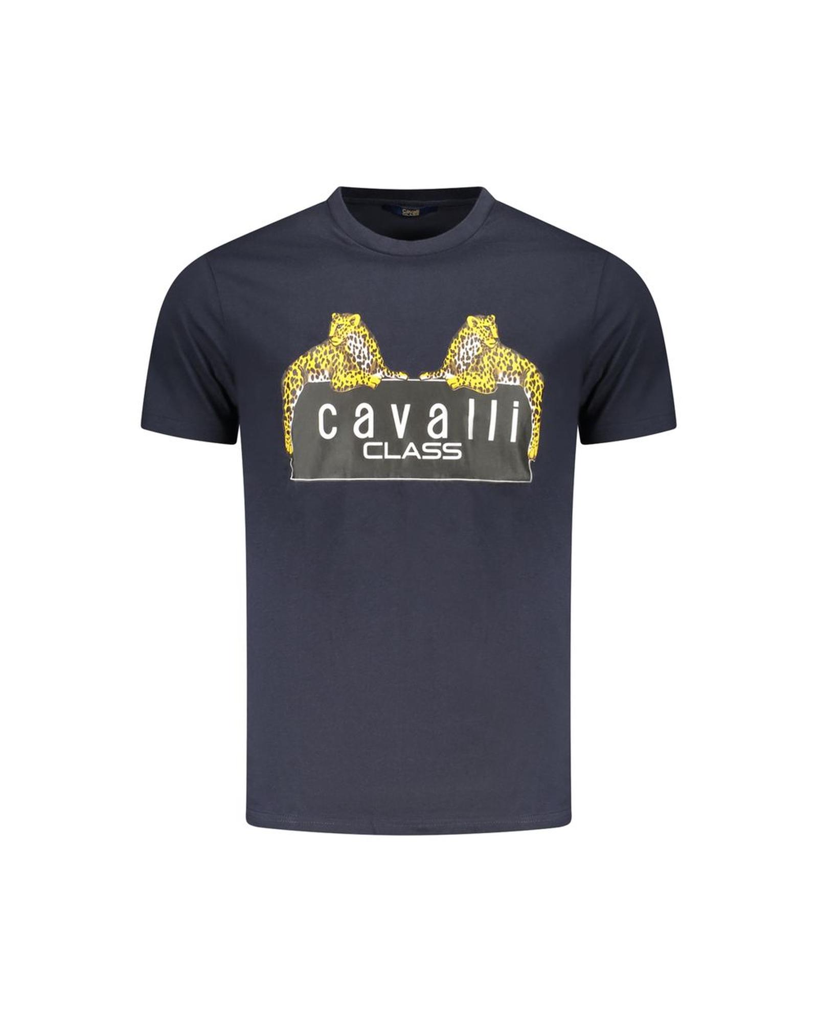 V539-CA-36713-L-202506161850-00 Cavalli Class Men's Blue Cotton T-Shirt - L - Image 1