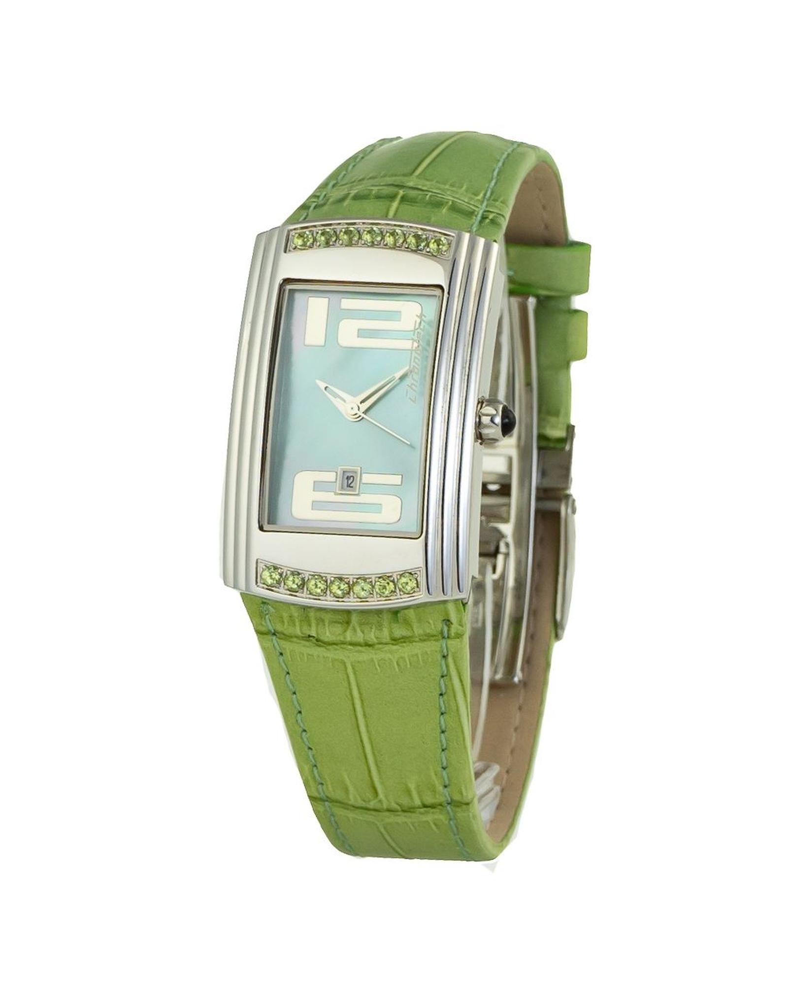 V539-CHCT7017L10SAC-202506161611-00 Chronotech Women's Green Leather Watch - One Size - Image 1