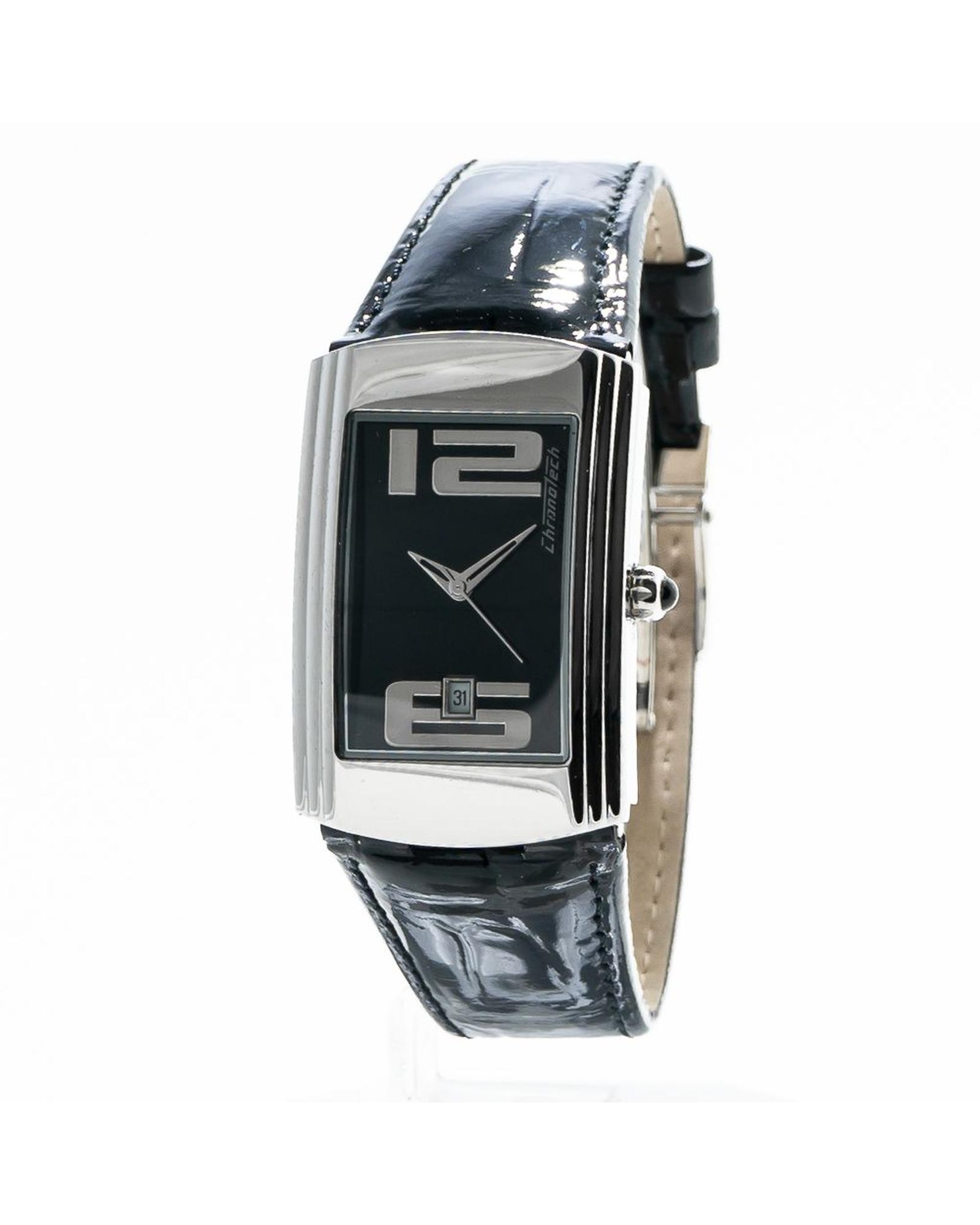 V539-CHCT7017M04AC-202506161612-00 Chronotech Women's Black Leather Watch - One Size - Image 1