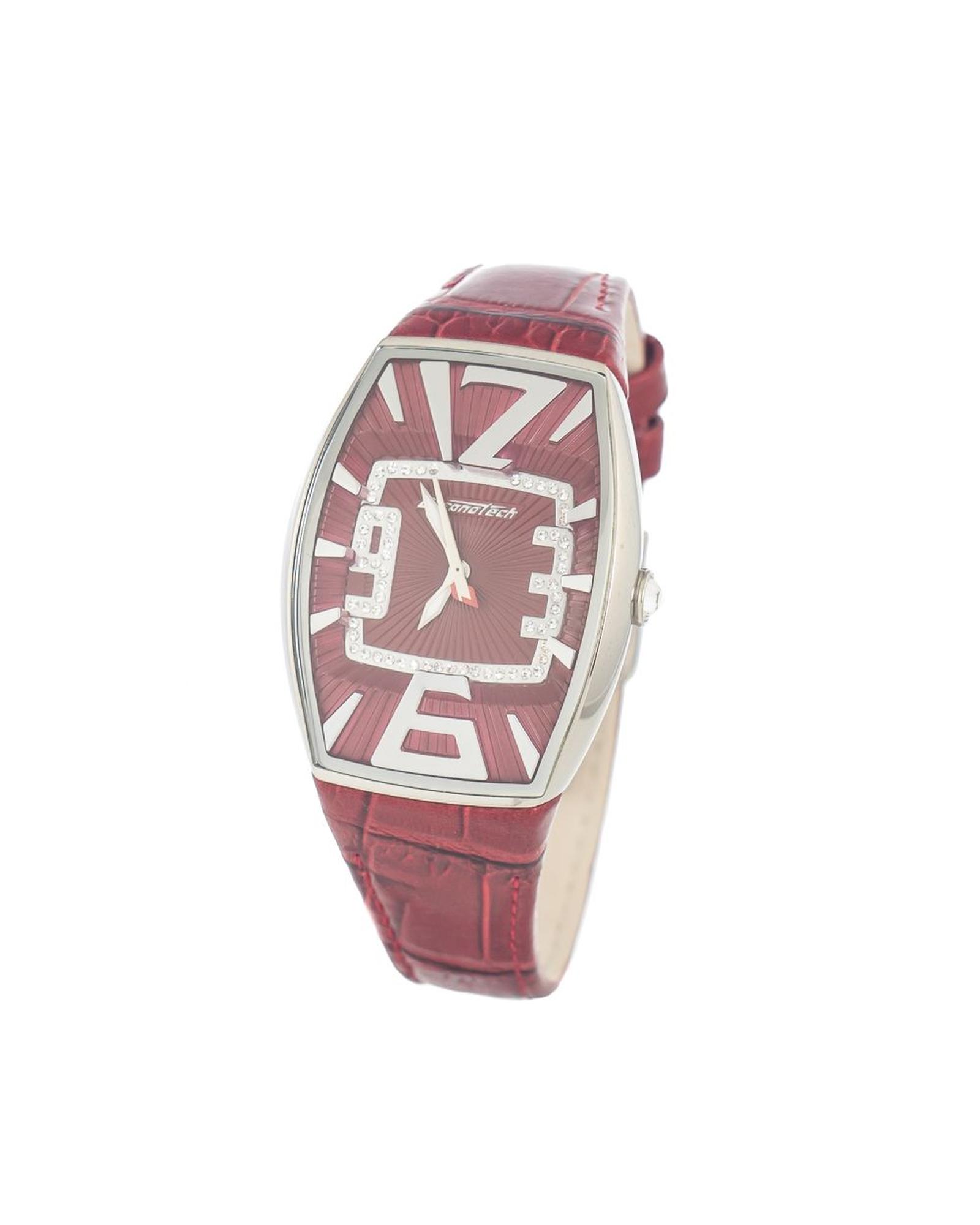 V539-CHCT7019LS08AC-202506161626-00 Chronotech Women's Red Leather Watch - One Size - Image 1