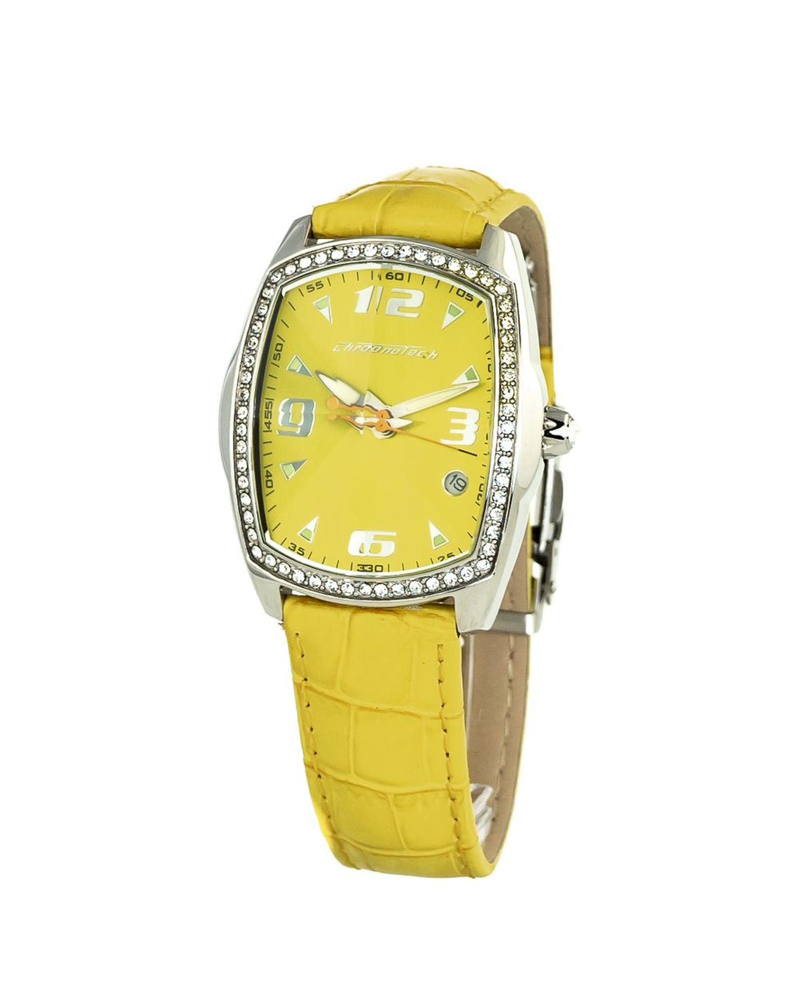 V539-CHCT7504LS05AC-202506161731-00 Chronotech Women's Yellow Leather Watch - One Size - Image 1
