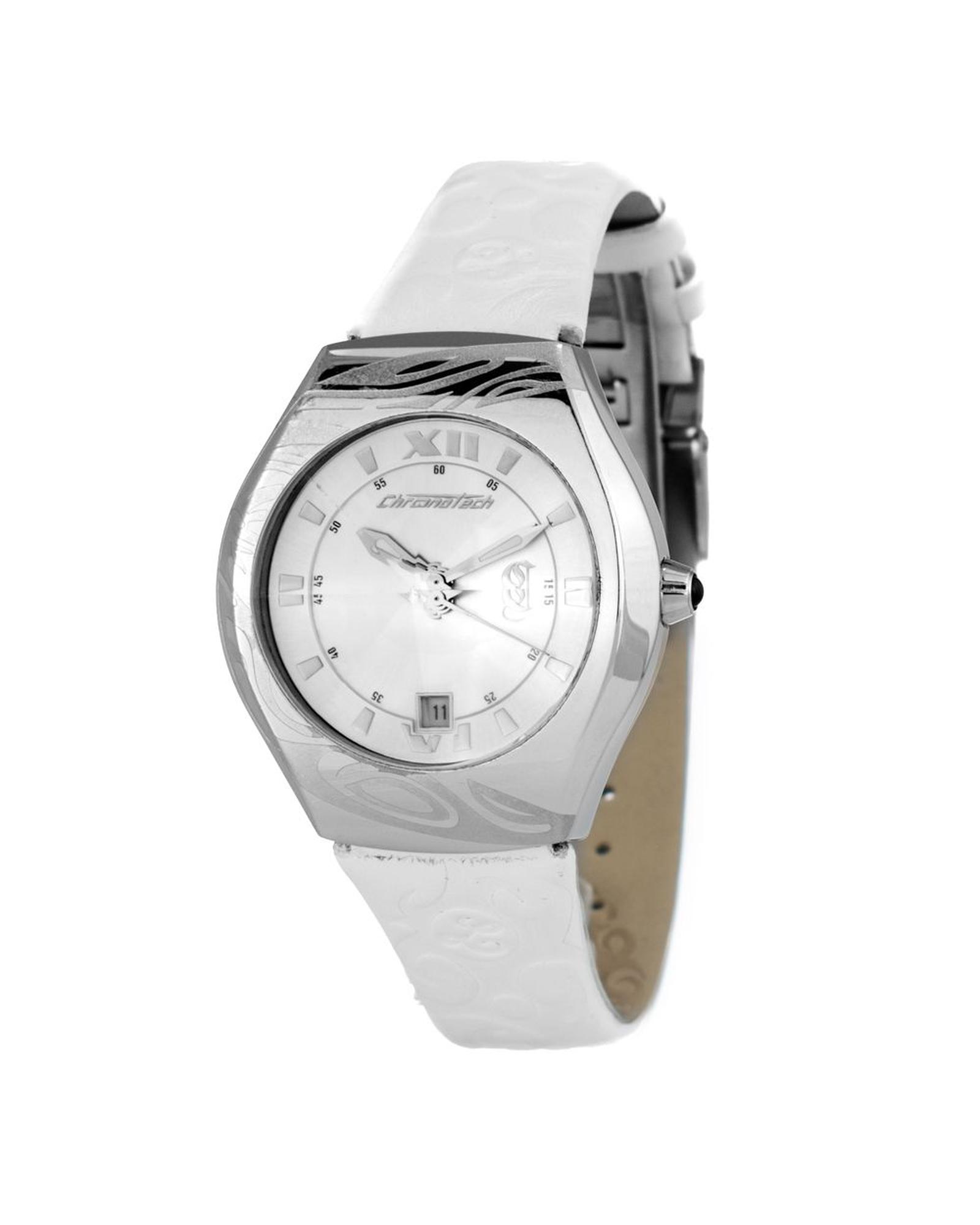 V539-CHCT7694M02AC-202506161741-00 Chronotech Men's White Leather Watch - One Size - Image 1