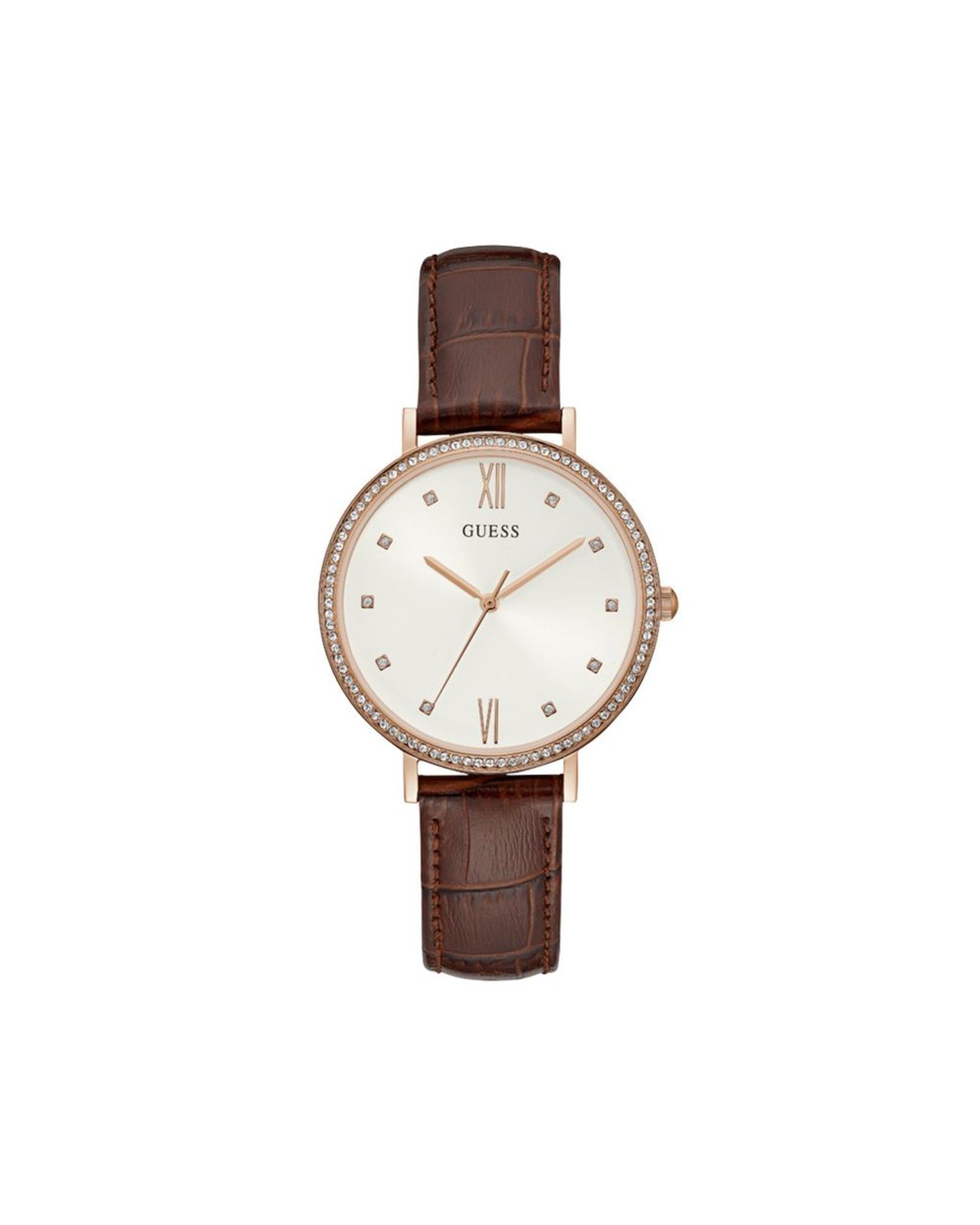 V539-GUW1153L2AC-202506170212-00 Guess Women's Brown Leather Watch - One Size - Image 1