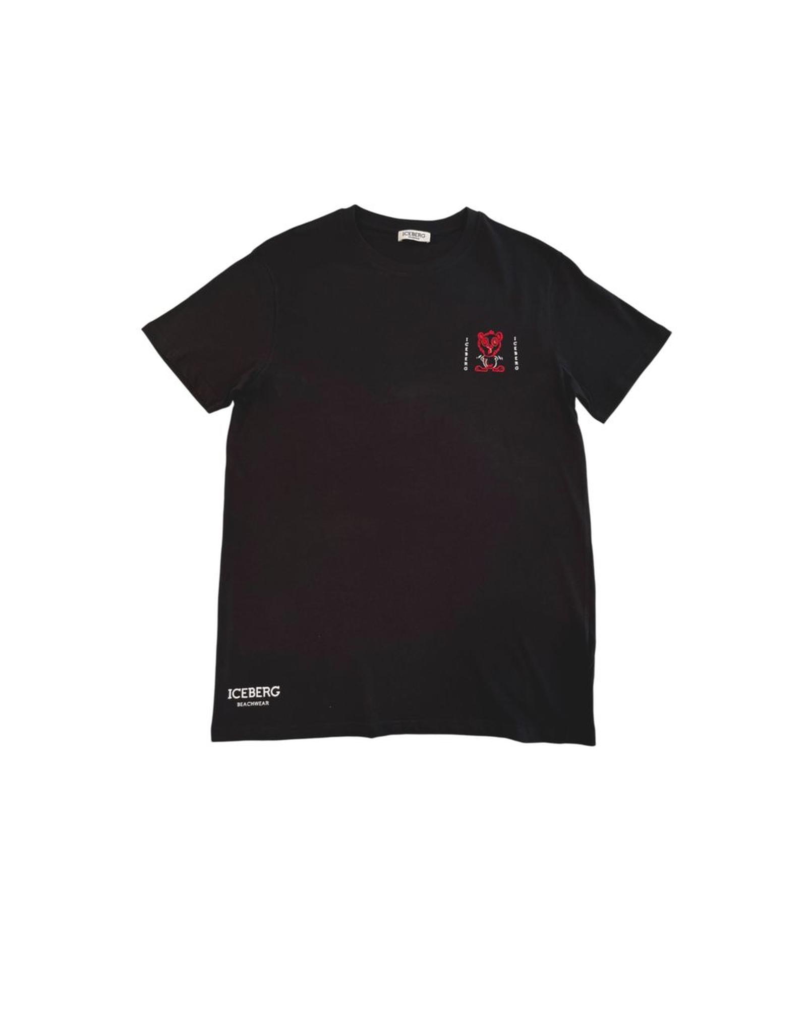 V539-IC-24786-M-202506170216-00 Iceberg Men's Black Cotton T-Shirt - M - Image 1