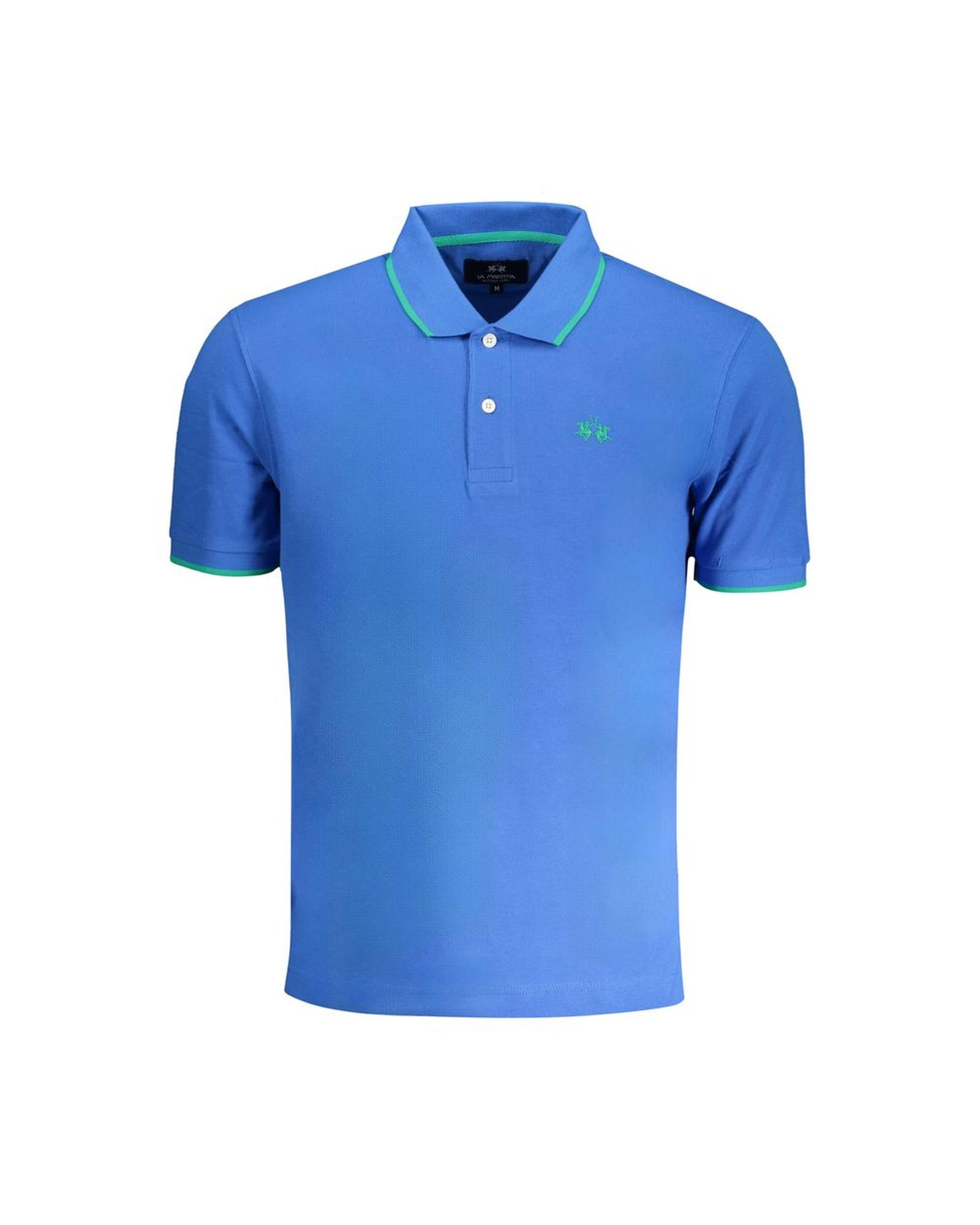 V539-LA-30435-XXL-202506170447-00 La Martina Men's Blue Cotton Polo Shirt - 2XL - Image 1