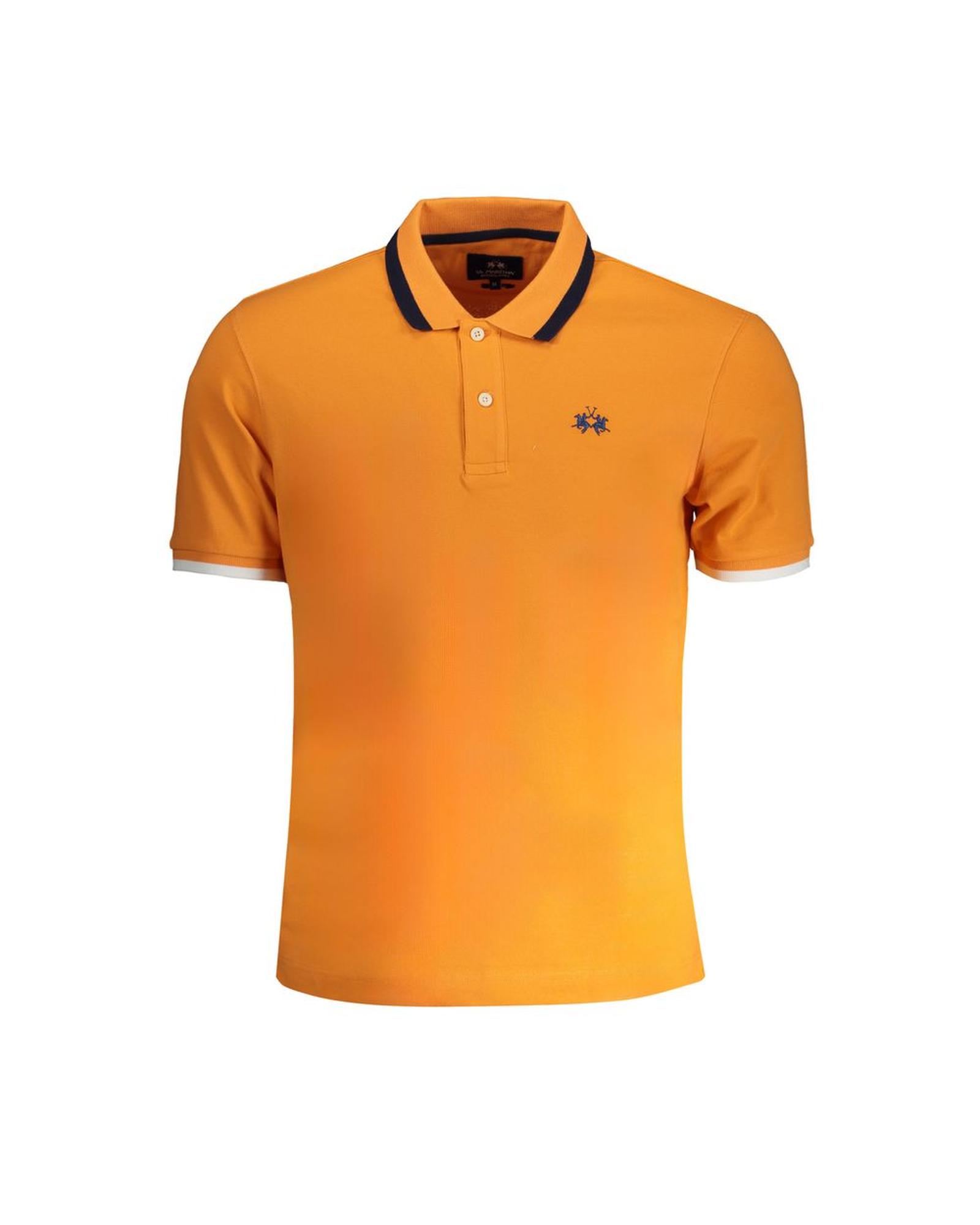 V539-LA-30448-S-202506170516-00 La Martina Men's Orange Cotton Polo Shirt - S - Image 1