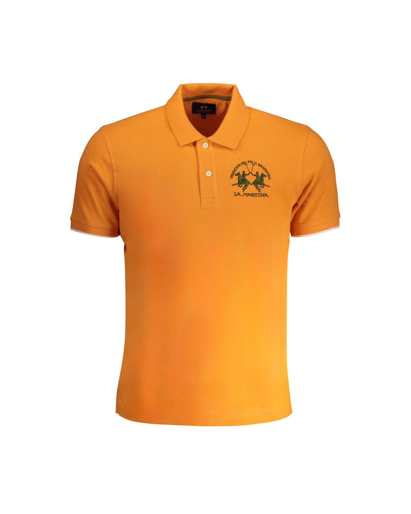 V539-LA-30449-M-202506170517-00 La Martina Men's Orange Cotton Polo Shirt - M - Image 1