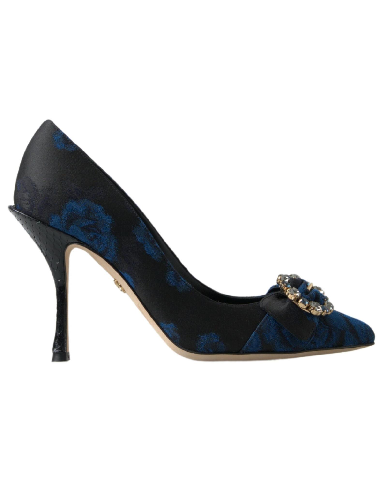 V539-LA10220-36-168397-00 Dolce & Gabbana Women's Blue Floral Ayers Crystal Pumps Shoes - 36 EU - Image 1