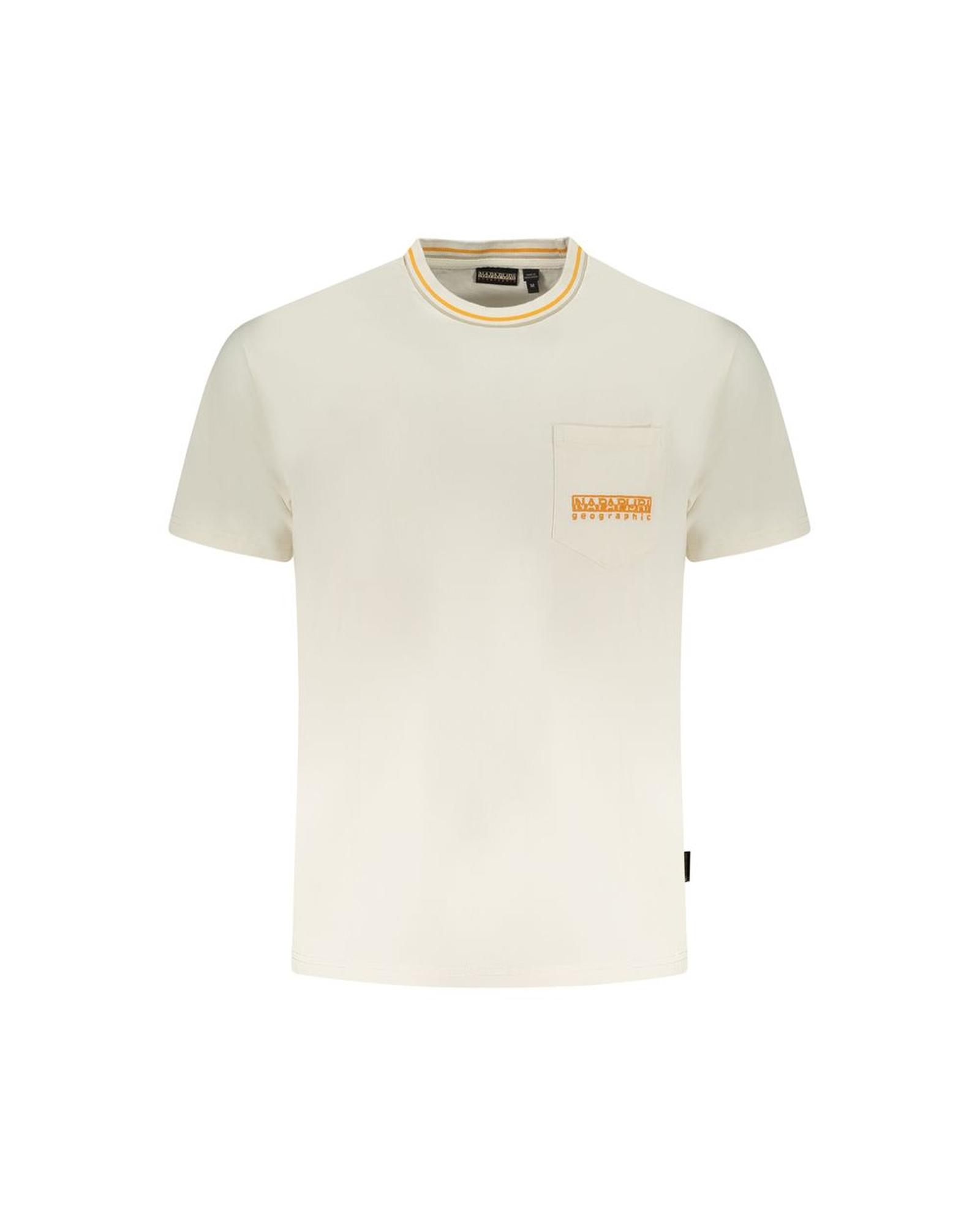 V539-NA-35878-S-202506171345-00 Napapijri Men's White Cotton T-Shirt - S - Image 1