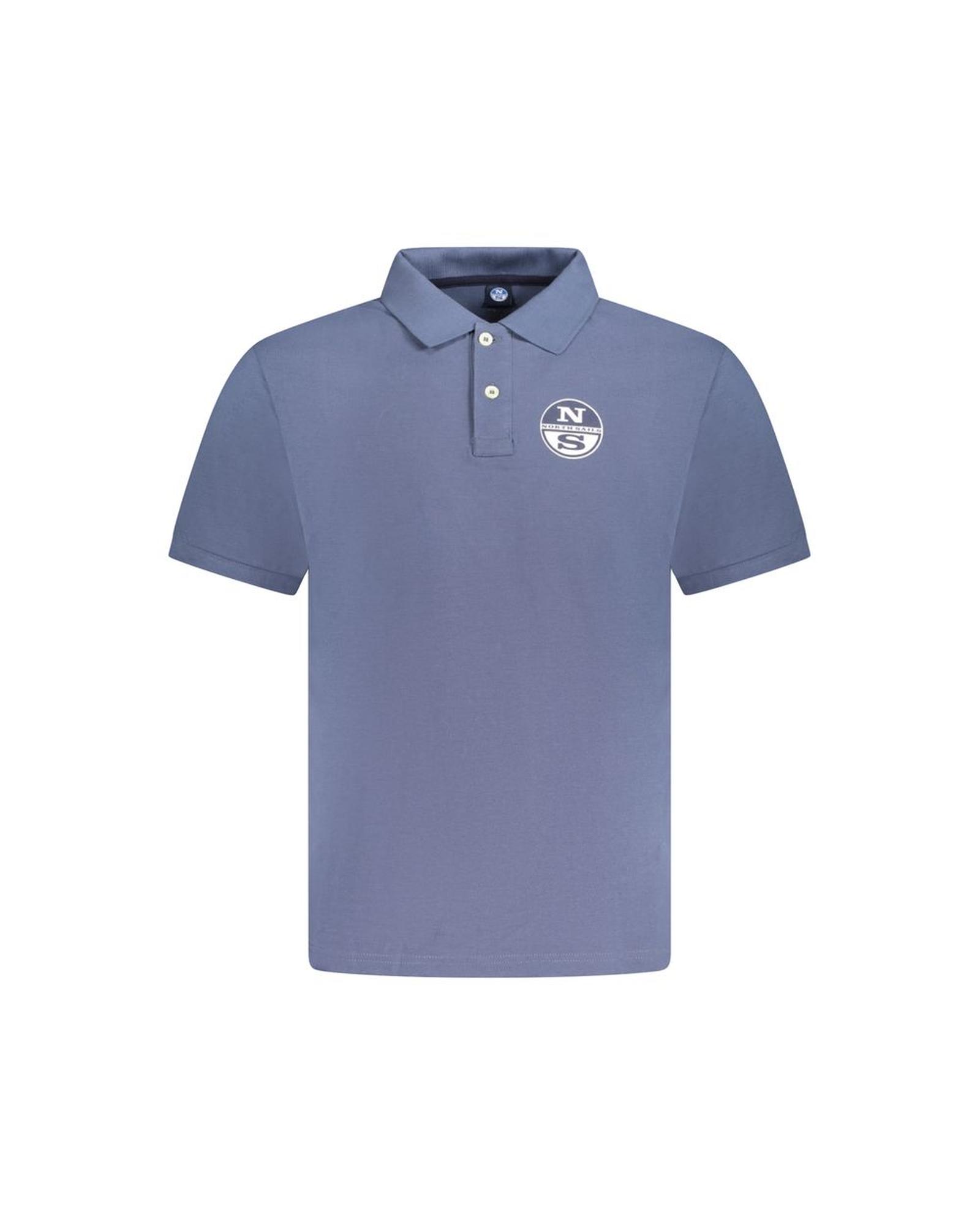 V539-NO-33974-L-202506172017-00 North Sails Men's Blue Cotton Polo Shirt - L - Image 1