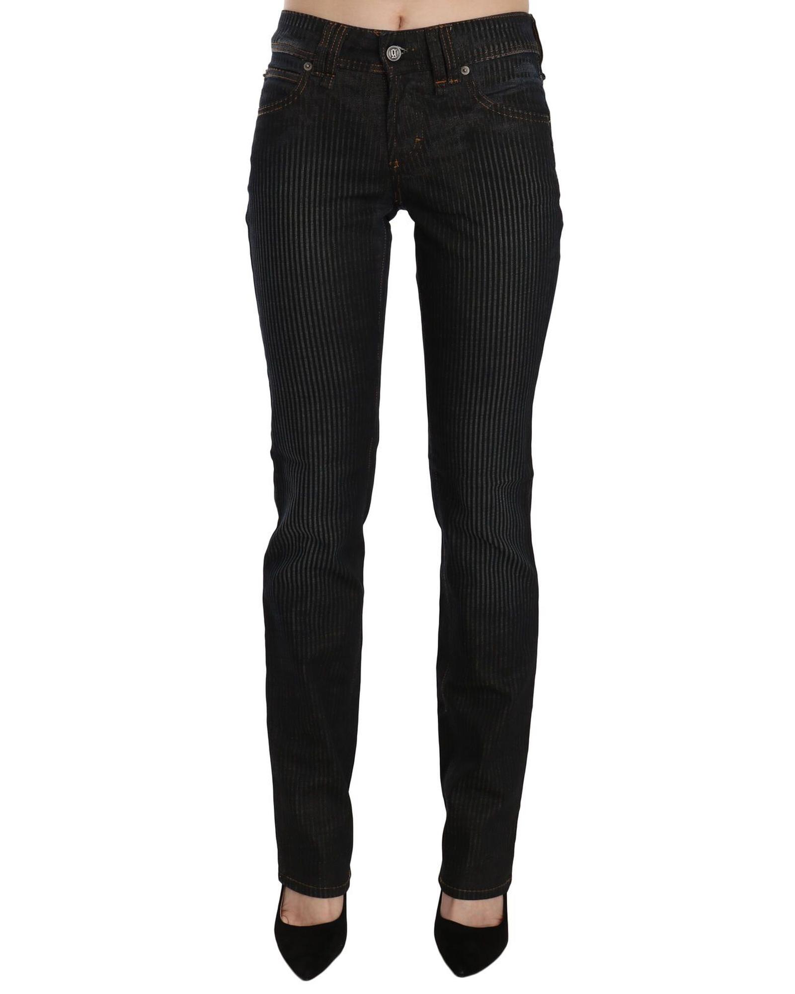 V539-PAN70561-27-202509011410-00 Mid Waist Slim Fit Corduroy Jeans with Logo Details W27 US Women - Image 1