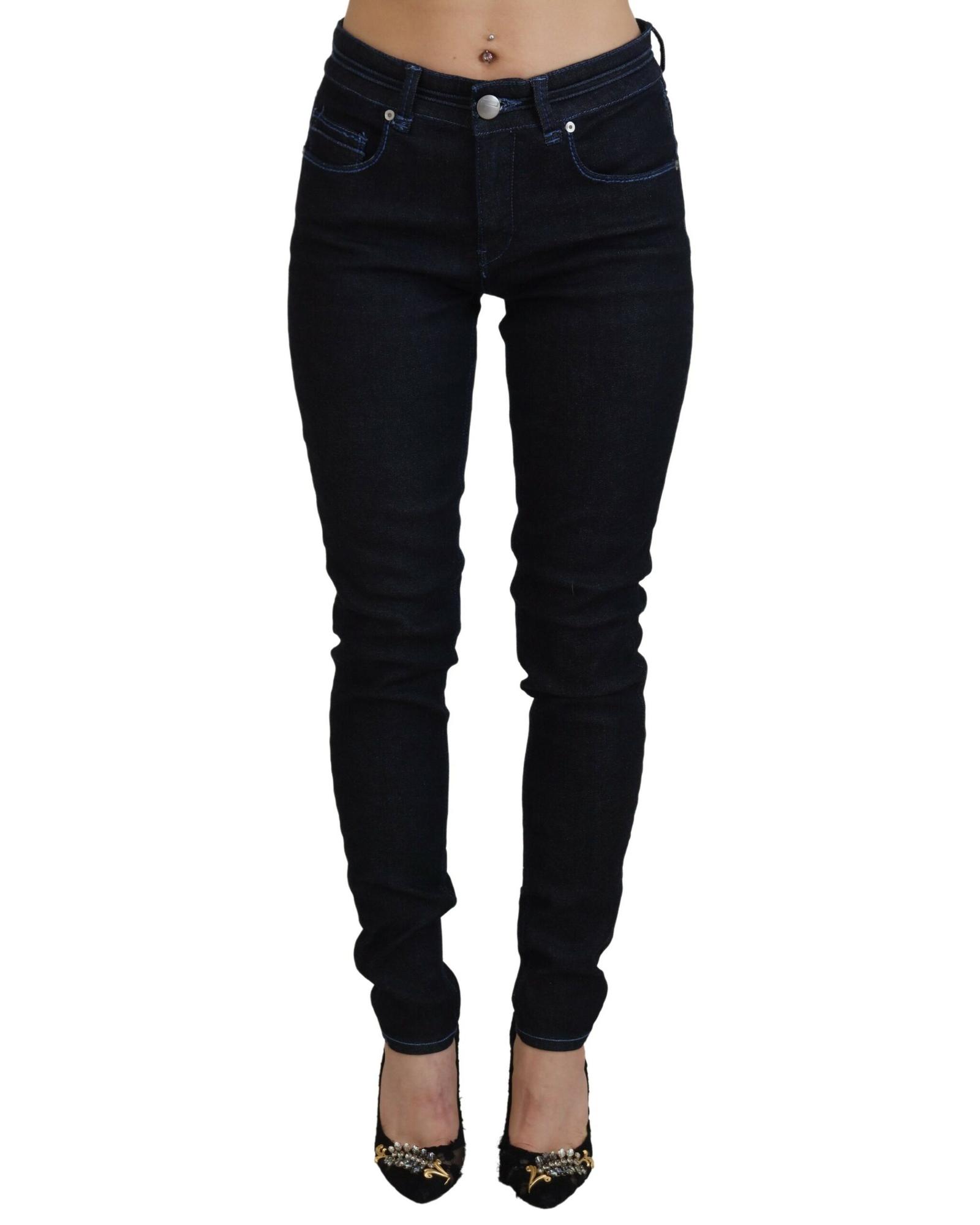 V539-PAN72700-26-202506180426-00 Acht Women's Dark Blue Low Waist Slim Fit Denim Jeans - W26 US - Image 1