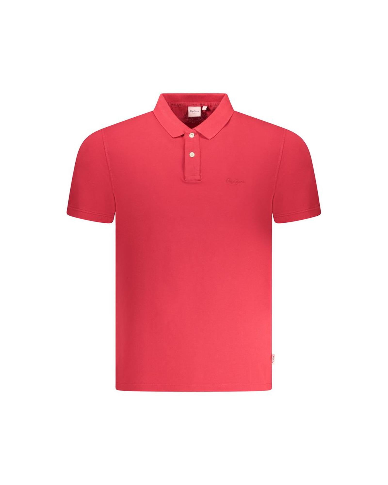 V539-PE-35270-XL-202506180220-00 Pepe Jeans Men's Red Cotton Polo Shirt - XL - Image 1