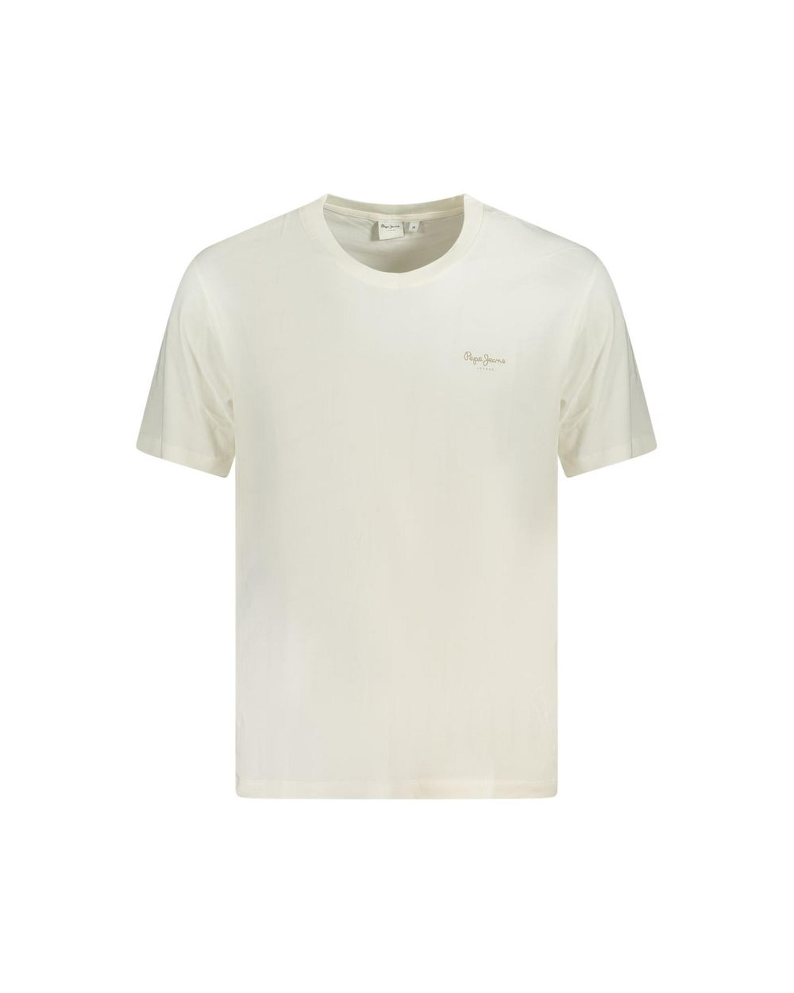 V539-PE-35556-L-202506180225-00 Pepe Jeans Men's White Cotton T-Shirt - L - Image 1