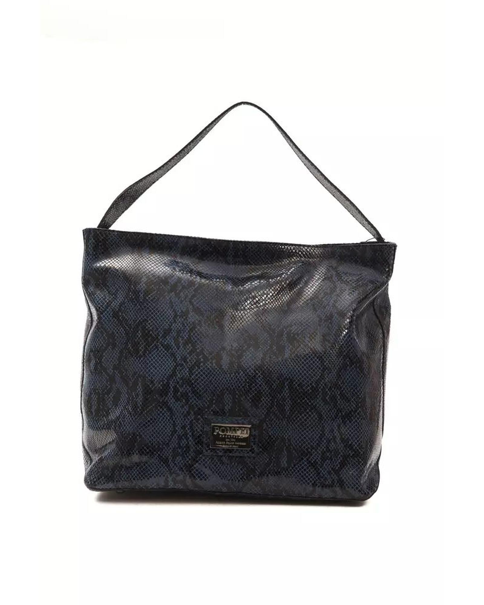 V539-PO-5786-202506180331-00 Pompei Donatella Women's Elegant Blue Python Print Leather Shoulder Bag - One Size - Image 1