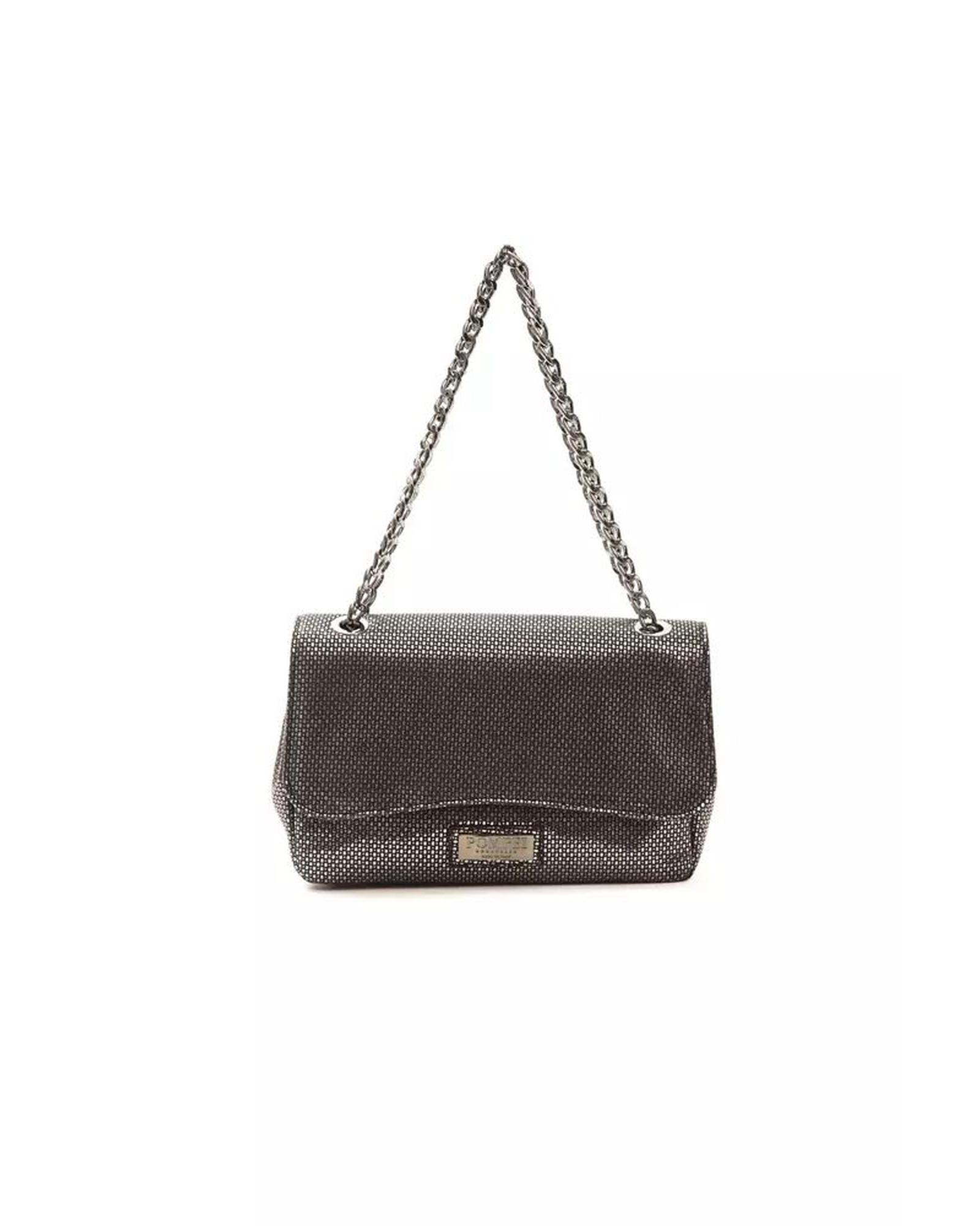 V539-PO-5837-202506180337-00 Pompei Donatella Women's Elegant Gray Leather Crossbody Bag - One Size - Image 1
