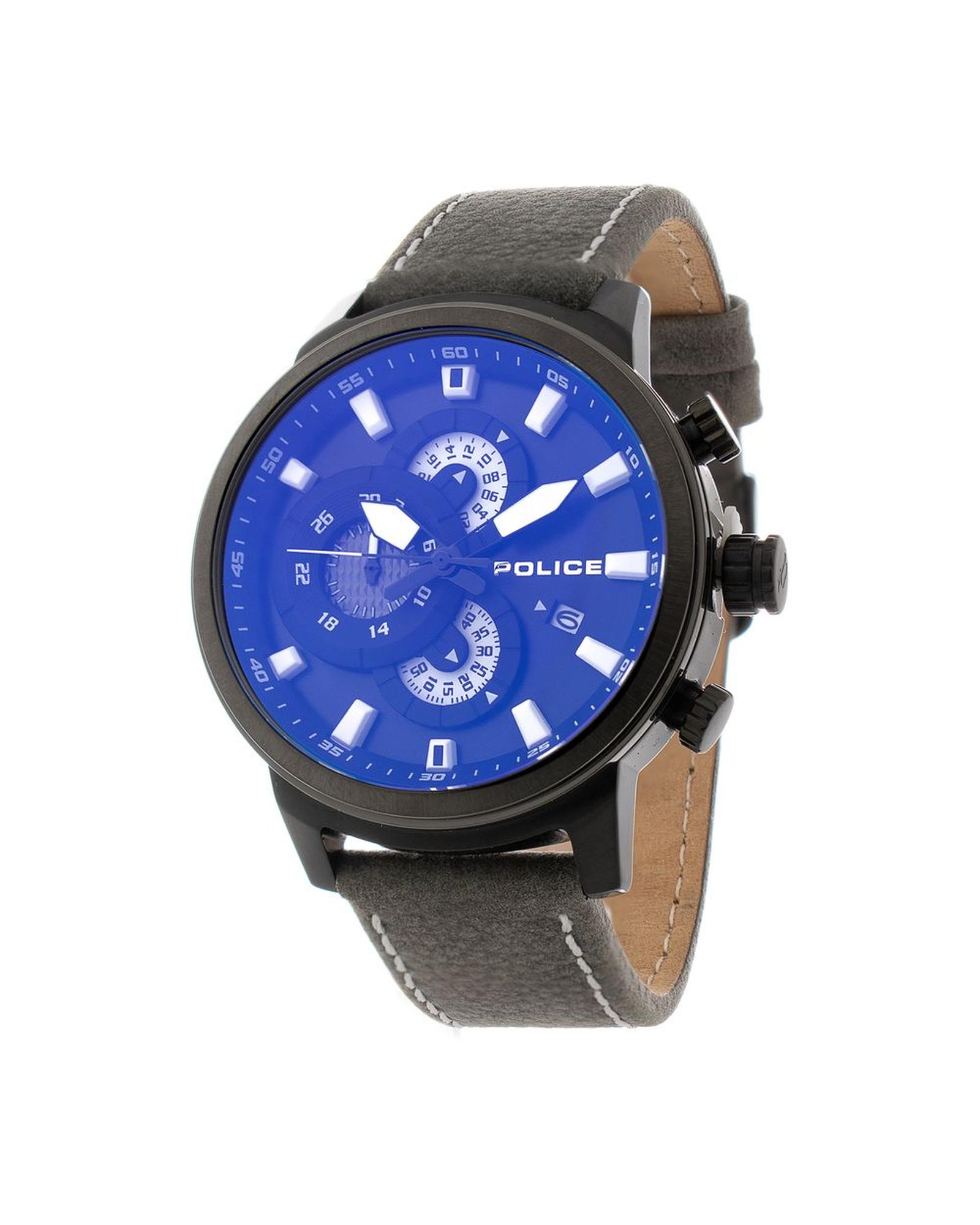 V539-POR1451281001AC-202506180216-00 Police Men's Gray Leather Watch - One Size - Image 1