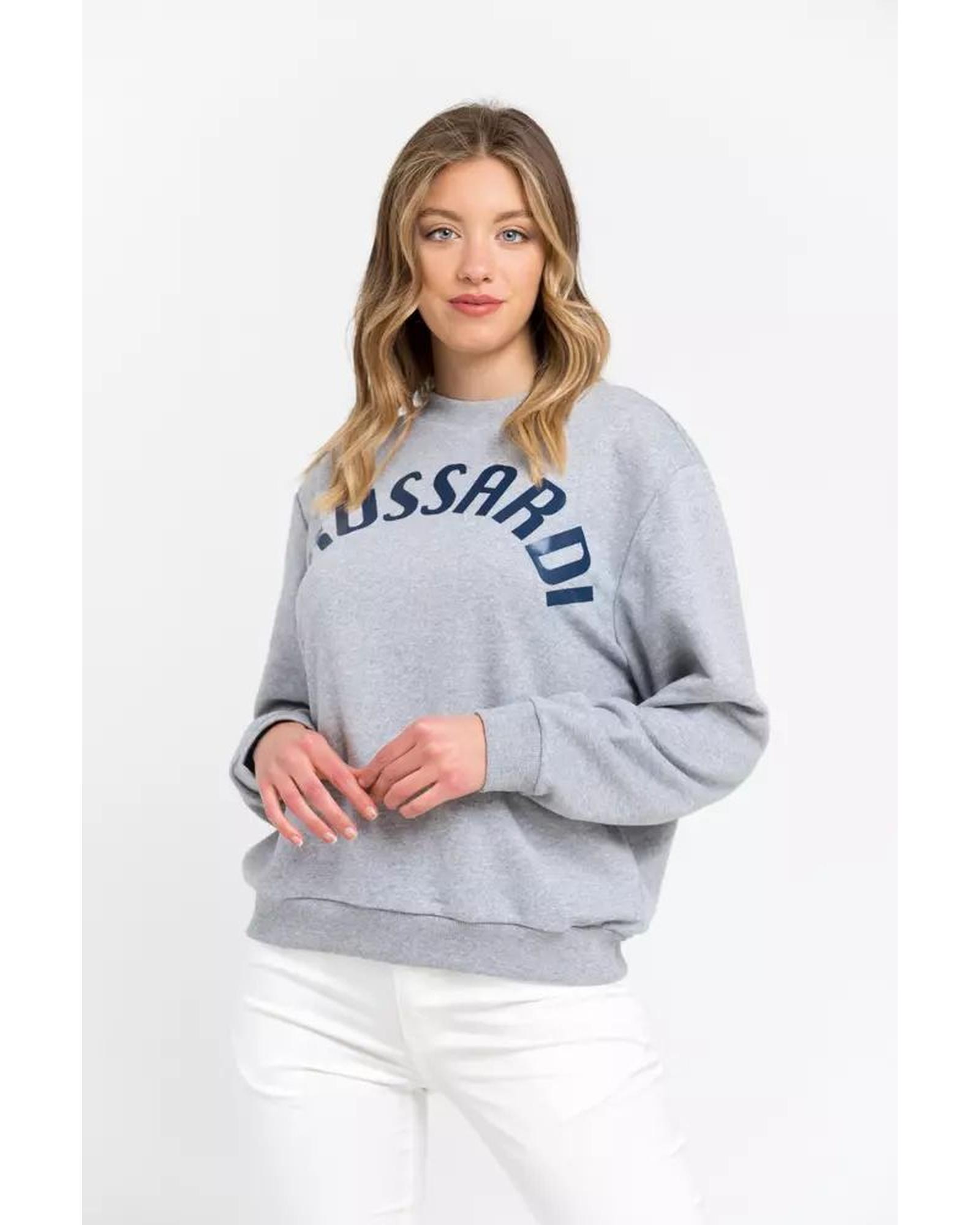 V539-TR-21546-L-202509011545-00 Oversized Round-neck Sweatshirt with Maxi Lettering L Women - Image 1