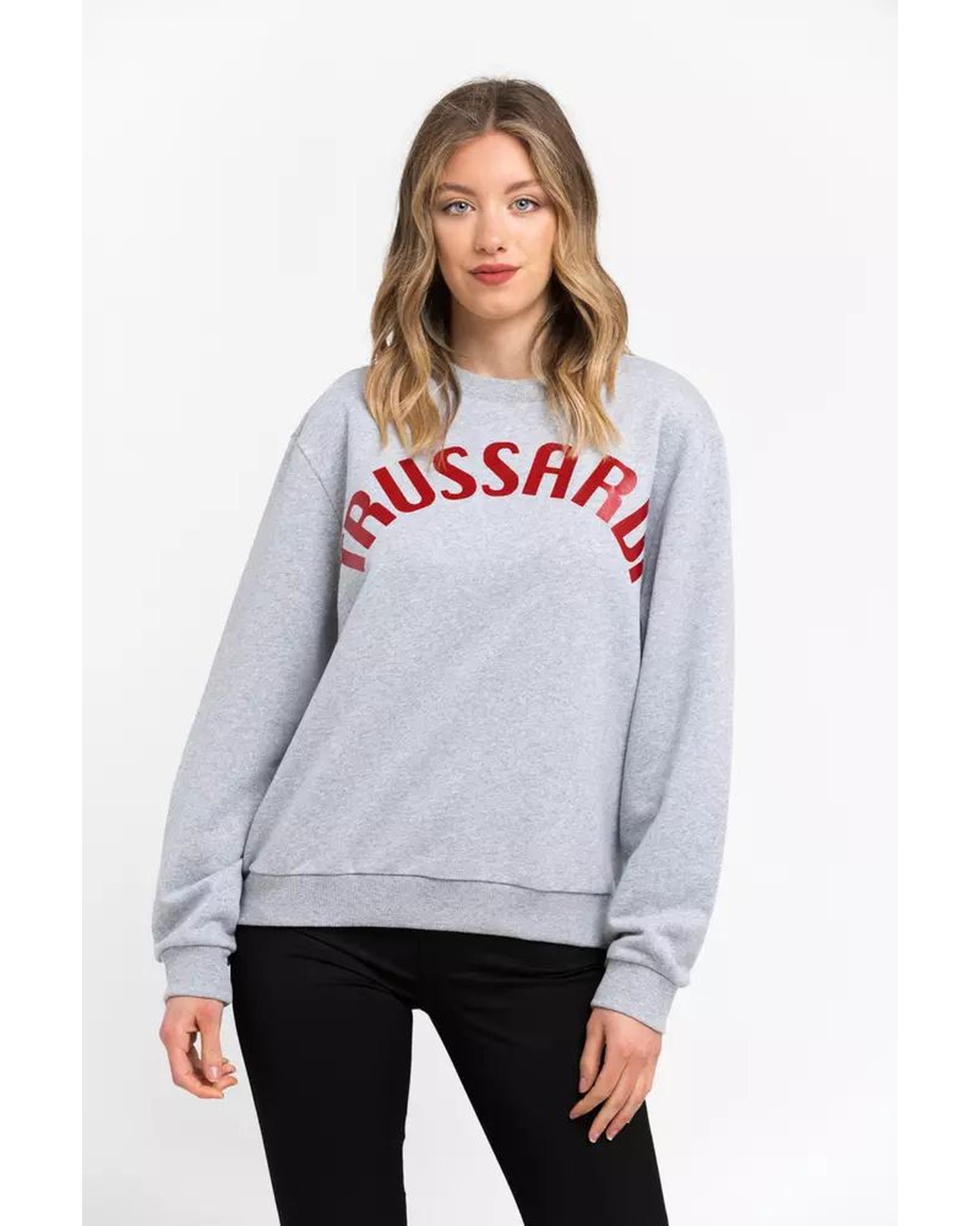 V539-TR-21547-S-202509011545-00 Oversized Round-neck Sweatshirt with Maxi Lettering S Women - Image 1