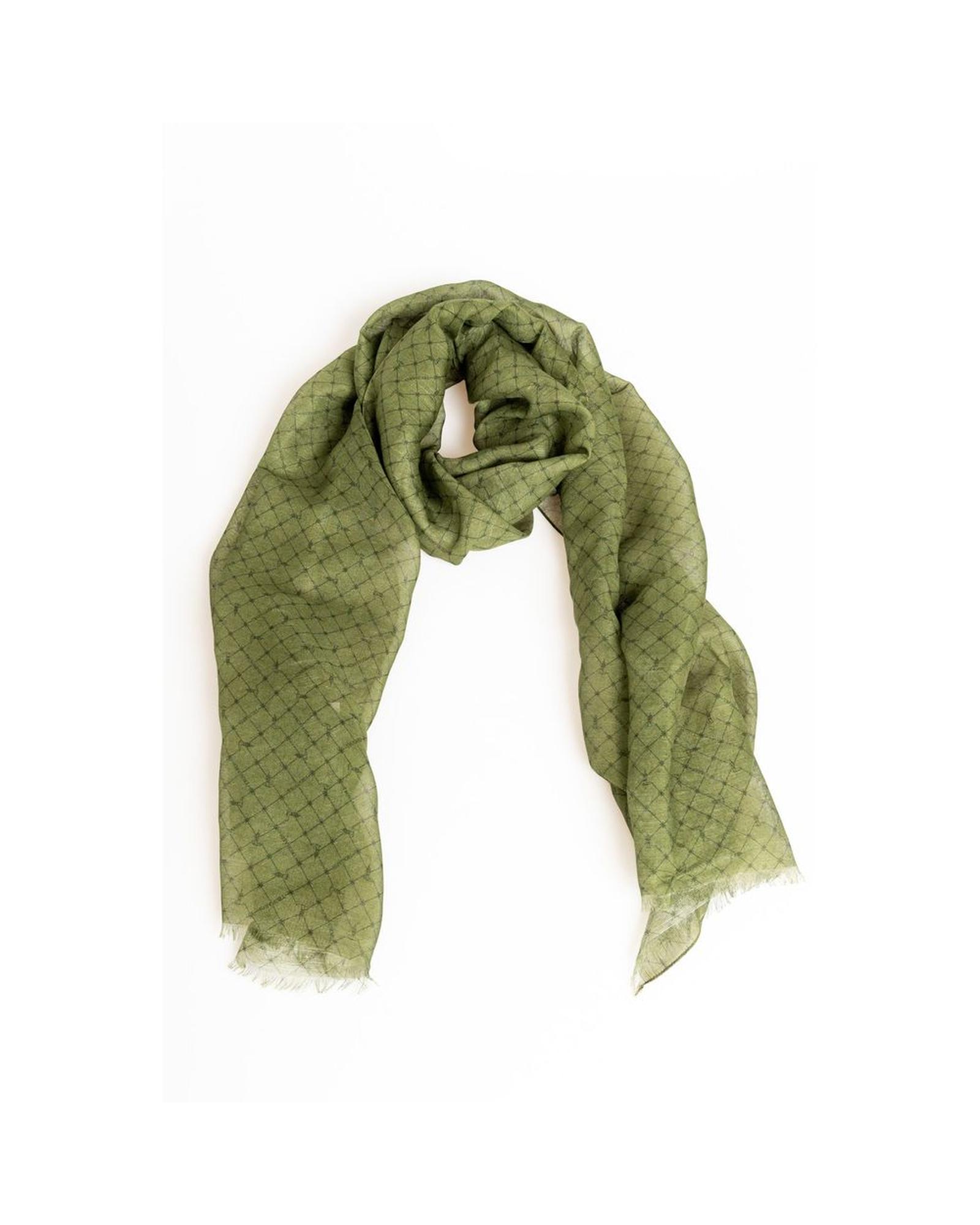V539-TR-23989-176065-00 Trussardi Men's Green Modal Scarf - One Size - Image 1