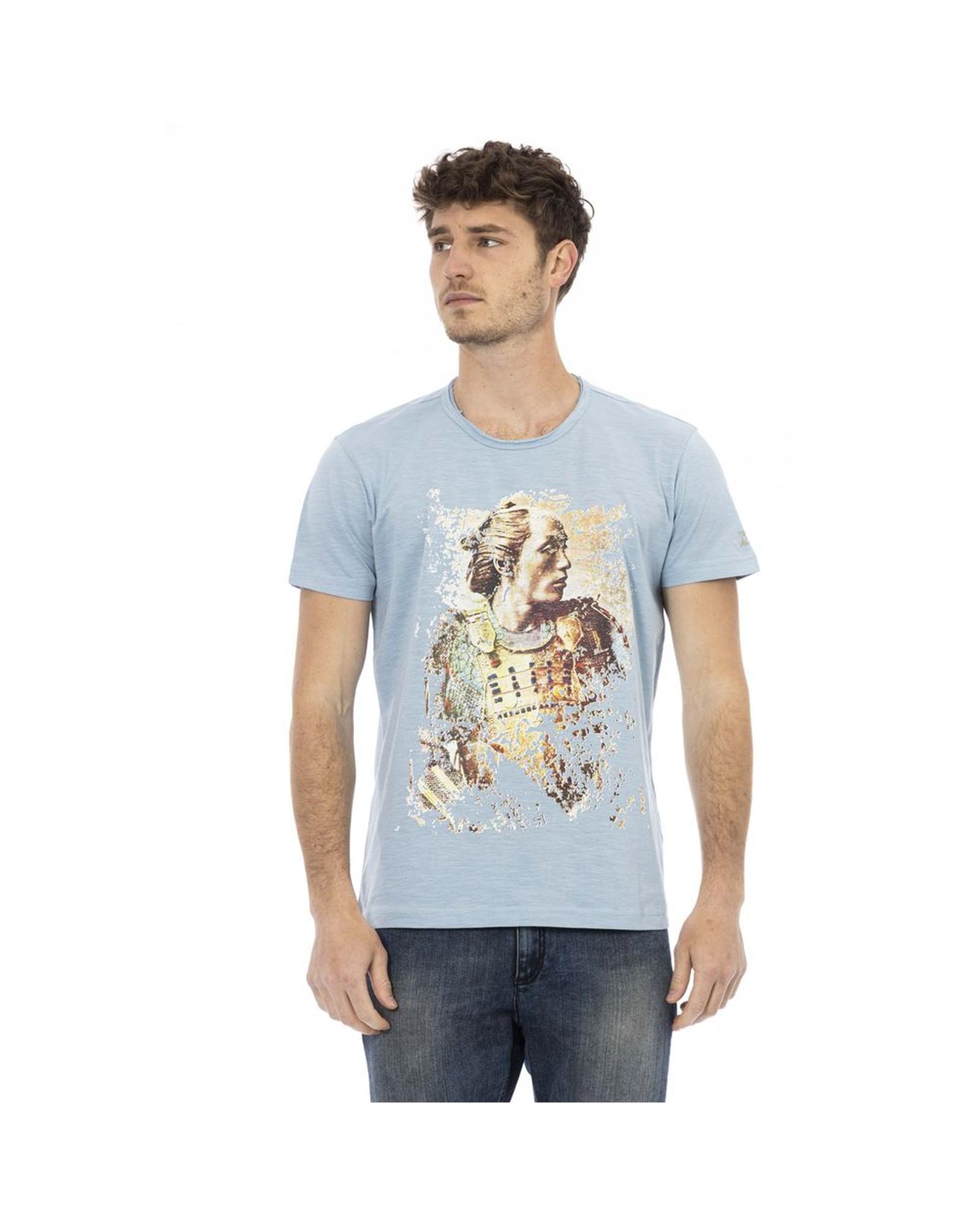 V539-TR-24181-XXL-202506111647-00 Trussardi Action Men's Elegant Light Blue Cotton Tee for - 2XL - Image 1
