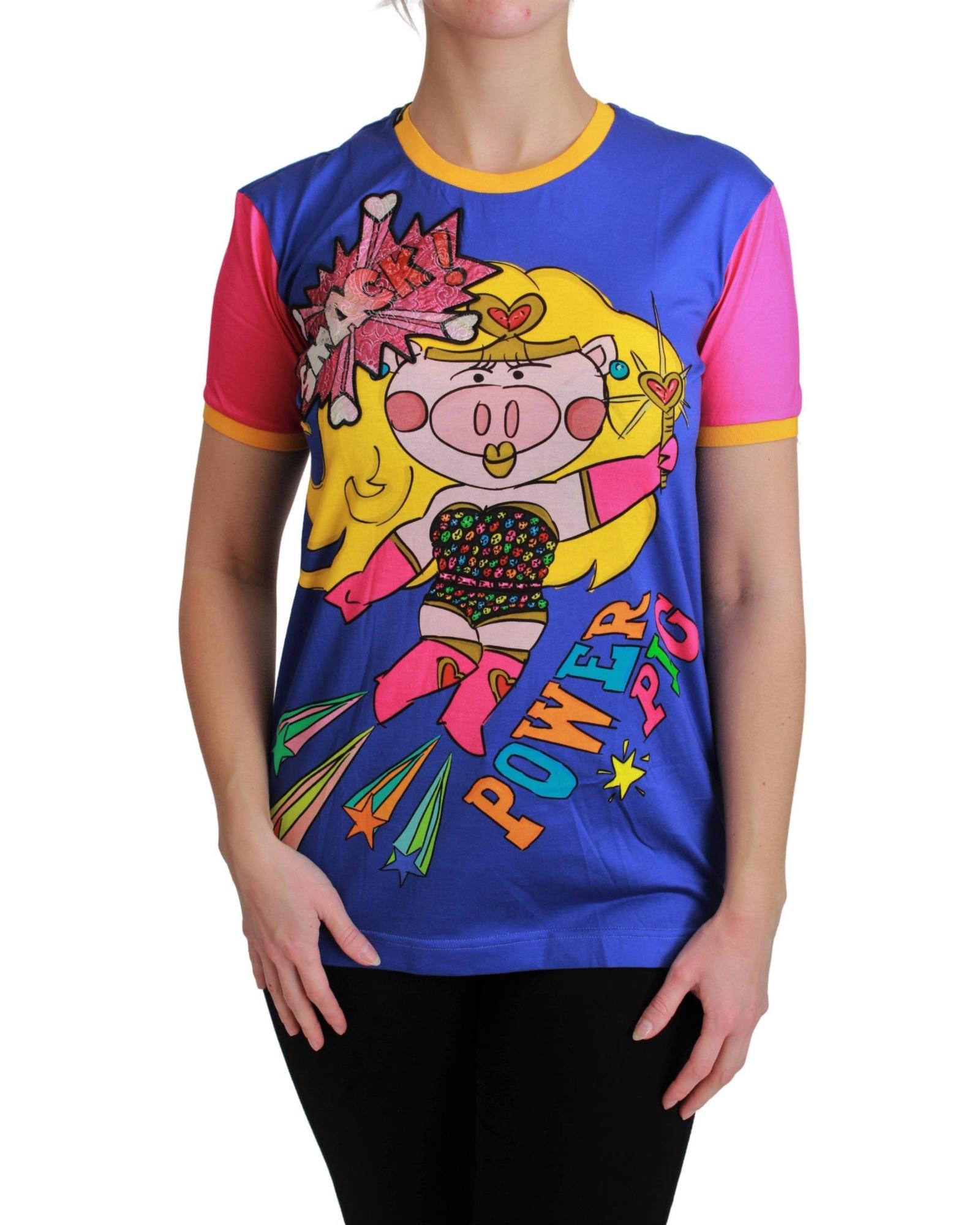 V539-TSH4553-38-202509010750-00 Dolce & Gabbana Year of the Pig 2019 Crewneck T-Shirt 38 IT Women - Image 1