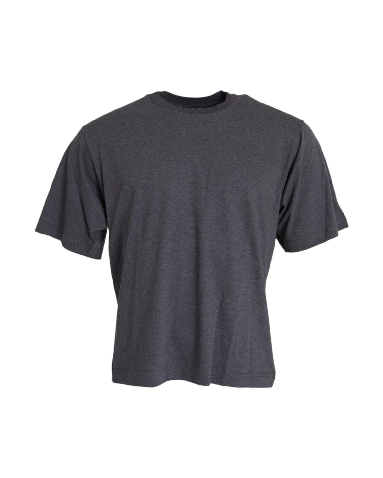 V539-TSH86256-52-202506181142-00 Dolce & Gabbana Men's Gray Cotton Round Neck Short Sleeve T-shirt - 52 IT - Image 1