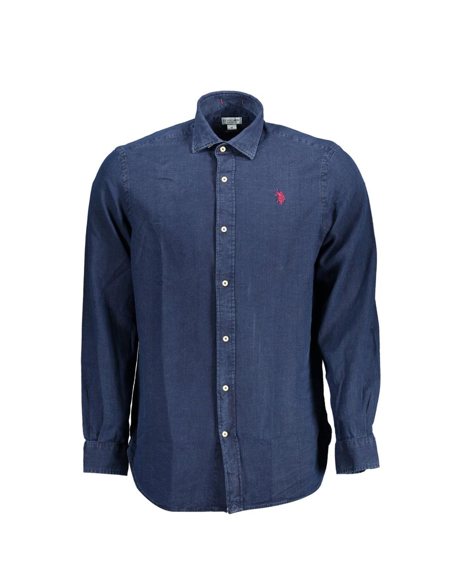 V539-US-16879-XXL-202506181541-00 US POLO ASSN Men's Blue Cotton Shirt - 2XL - Image 1