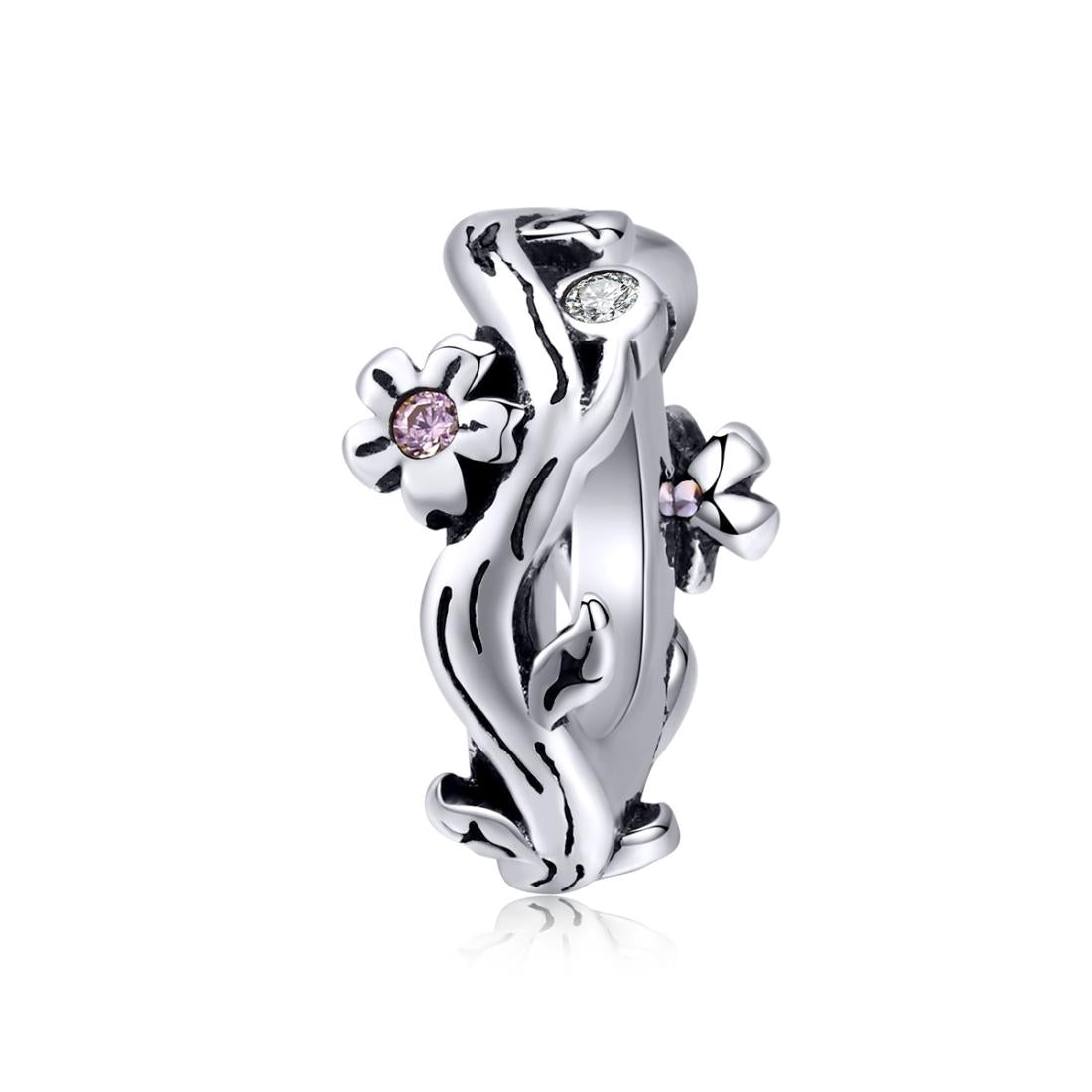 V562-013600ADE-202504111610-00 925 Sterling Silver Cherry Blossom Branch Pendant For Diy Bracelets And Necklaces - Image 1