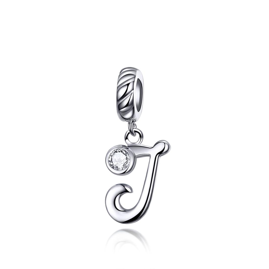 V562-01371600ADE-202504111537-00 925 Sterling Silver Personalized Letter Pendant For Diy Bracelets & Necklaces Style - J - Image 1