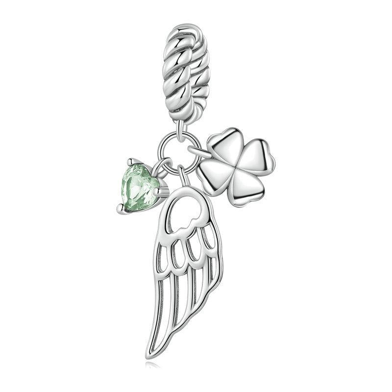 V562-1038323060DBT-202504111721-00 925 Sterling Silver Zircon Clover Bracelet With Hollow Wings - Image 1