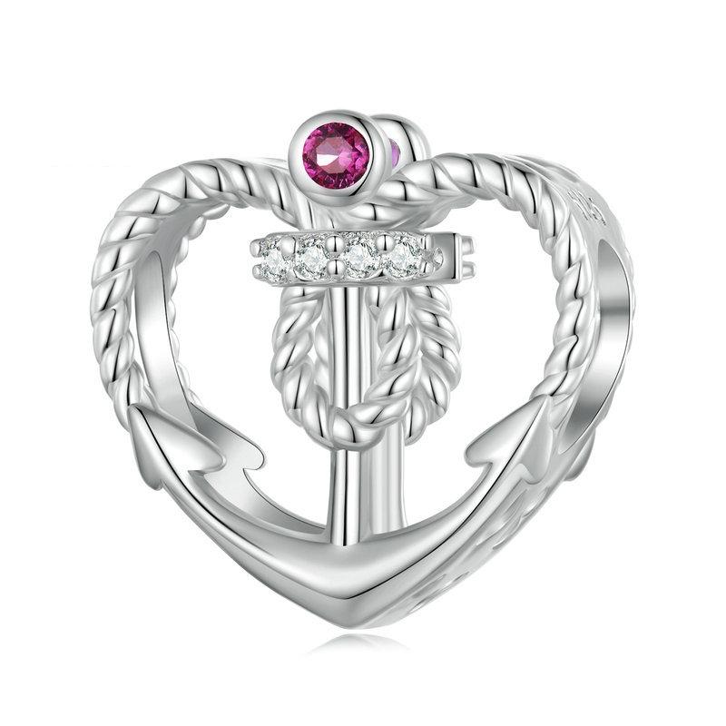 V562-1040133060DBT-202504112031-00 925 Sterling Silver Love Anchor Beaded Bracelet - Image 1