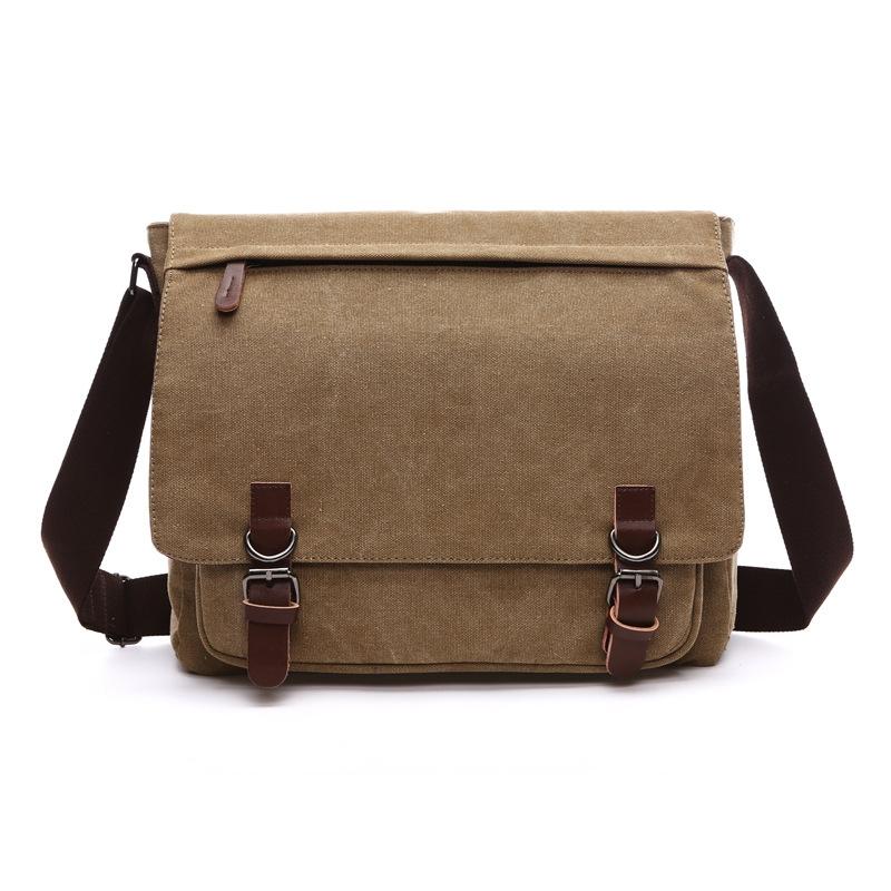 V562-1095023060DBT-202505191546-00 Khaki Canvas Business Messenger Bag Large - Image 1