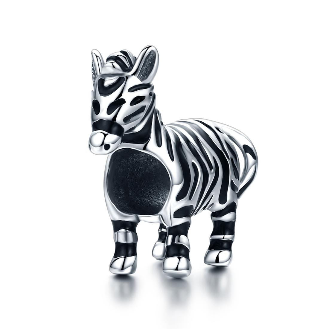 V562-173600ADE-202504111940-00 925 Sterling Silver Zebra Bead Bracelet / Necklace Accessory - Image 1