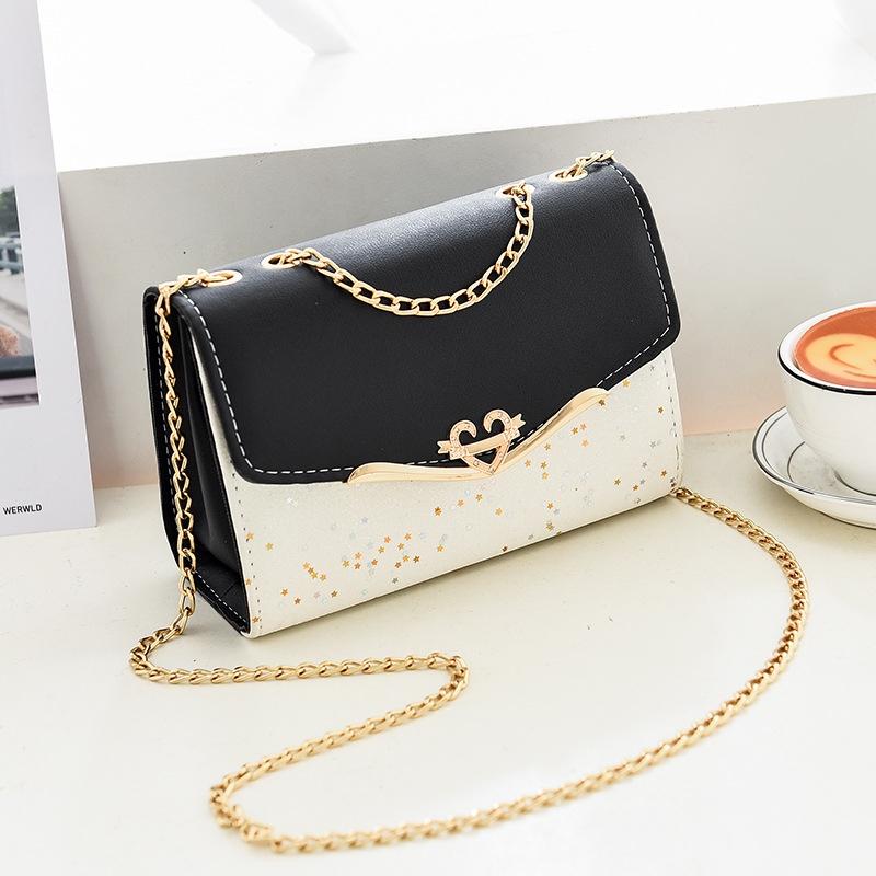 V562-2004193060DBT-202505191528-00 Sequined Messenger Shoulder Bag For Women Beige - Black - Image 1