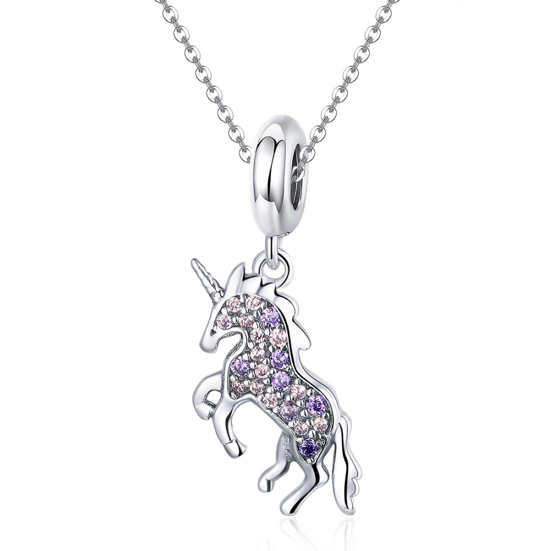 V562-2083976240DBT-202504111825-00 925 Sterling Silver Unicorn Diy Beaded Bracelet Necklace Set Pendant Beads Style - Bead + Necklace - Image 1
