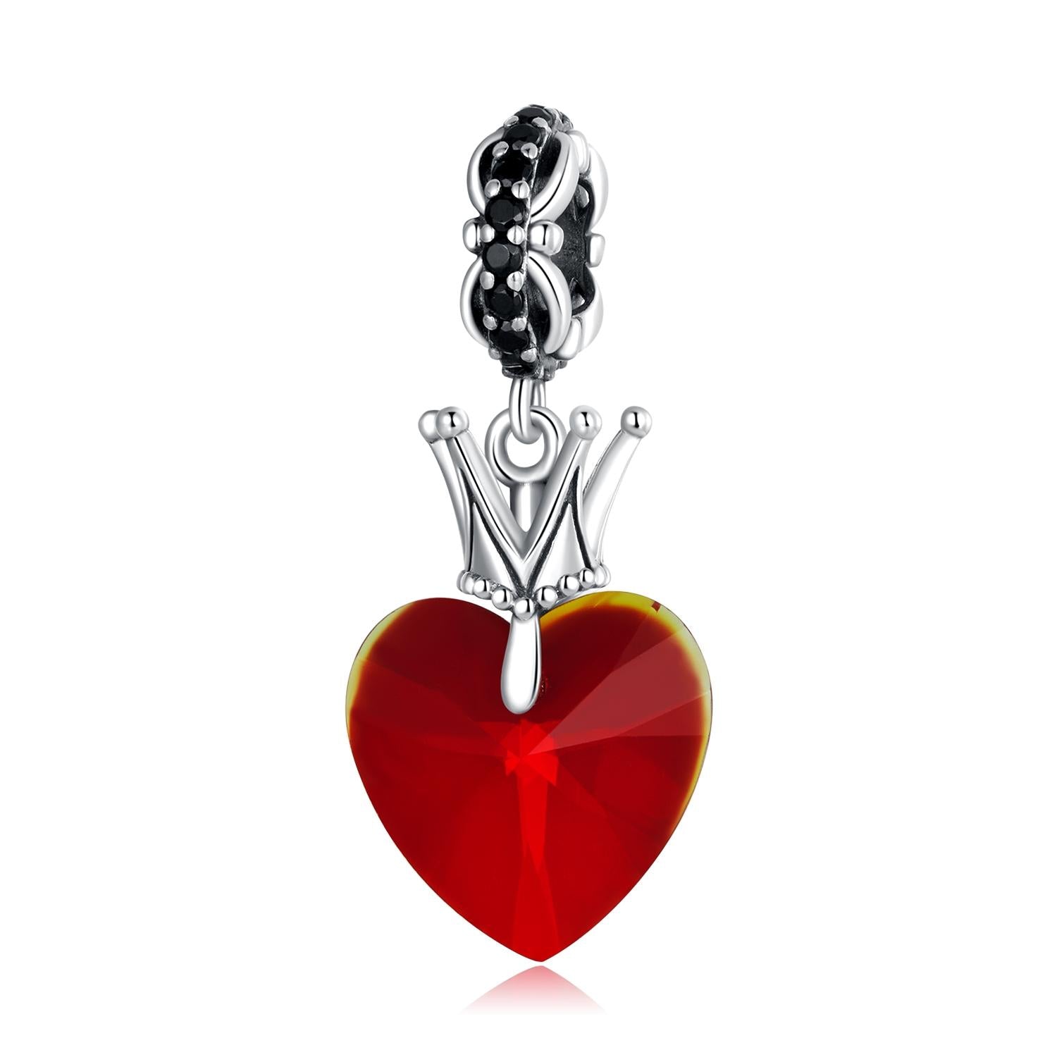 V562-4909200ADE-202504111605-00 925 Sterling Silver Crown Heart Pendant For Bracelet Or Necklace - Image 1