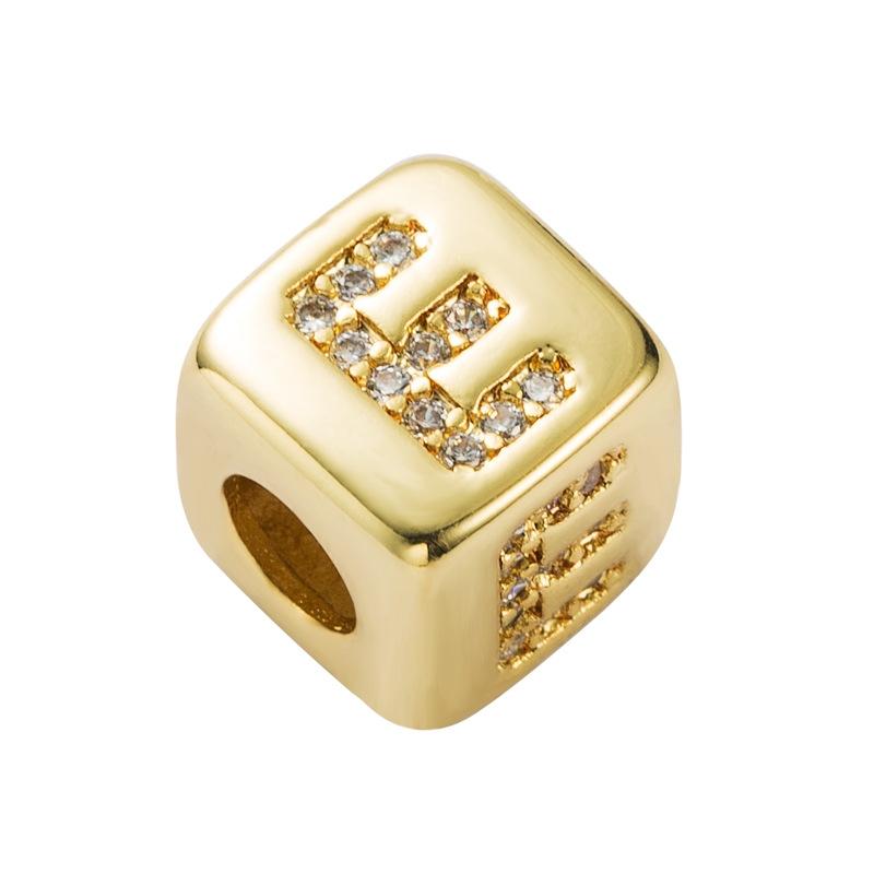 V562-5000396240DBT-202504111615-00 Brass Micro Inlaid Couple Red String Pull Diy Bracelet English Letter Beads Jewelry Style - E - Image 1