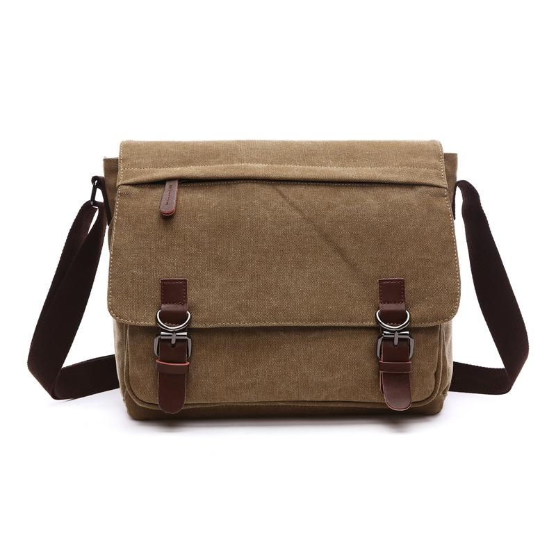 V562-5095023060DBT-202505191627-00 Khaki Canvas Shoulder Bag For Business And Tech - Image 1