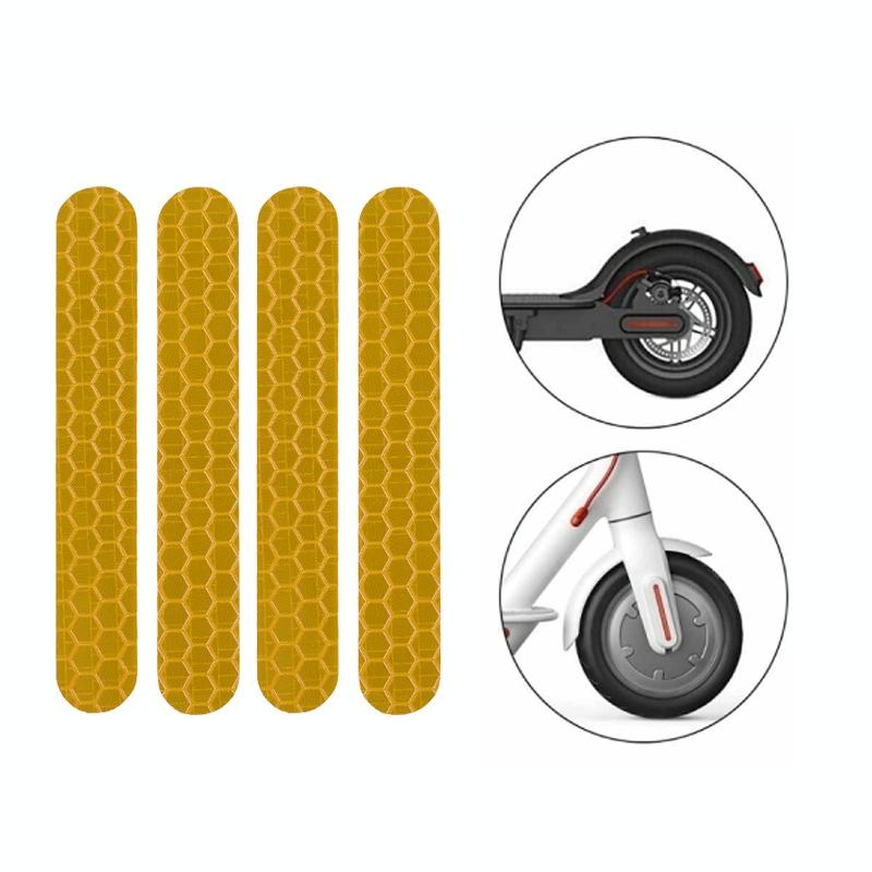 V562-6081902750DBT-202505291142-00 Reflective Stickers for Ninebot Max G30 Scooter - Yellow - Image 1
