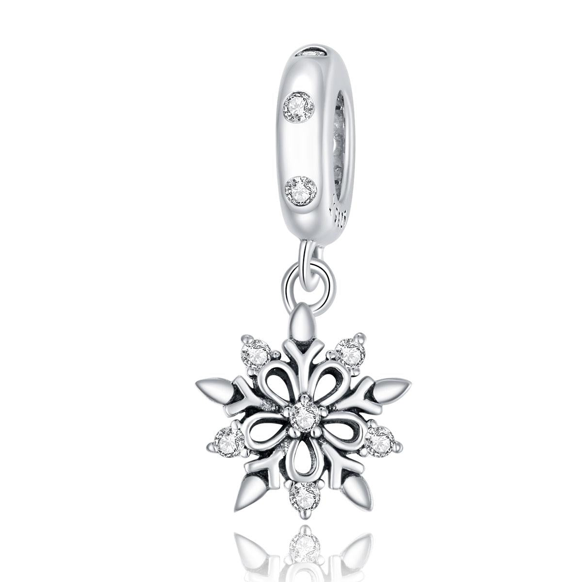 V562-626800ADE-202504111605-00 925 Sterling Silver Sparkling Snowflake Pendant For Diy Bracelets & Necklaces - Image 1