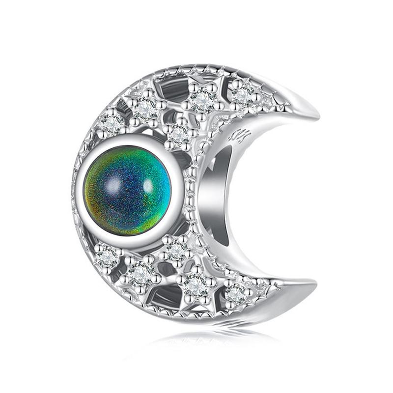 V562-7070EWEJ-202504111931-00 925 Sterling Silver Temperature Sensitive Moon Bead Bracelet - Image 1