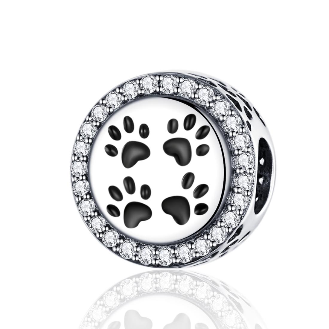 V562-764600ADE-202504111931-00 925 Sterling Silver Pet Paw Print Beads For Diy Bracelets & Necklaces - Image 1