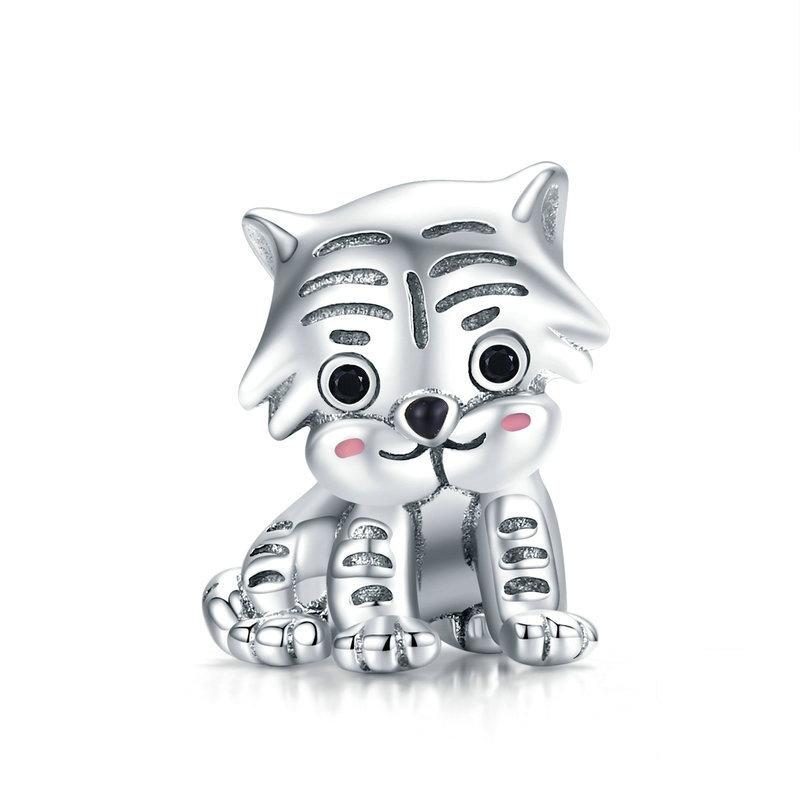 V562-824600ADE-202504111930-00 925 Sterling Silver Tiger Bead Pendant For Diy Bracelets & Necklaces - Image 1