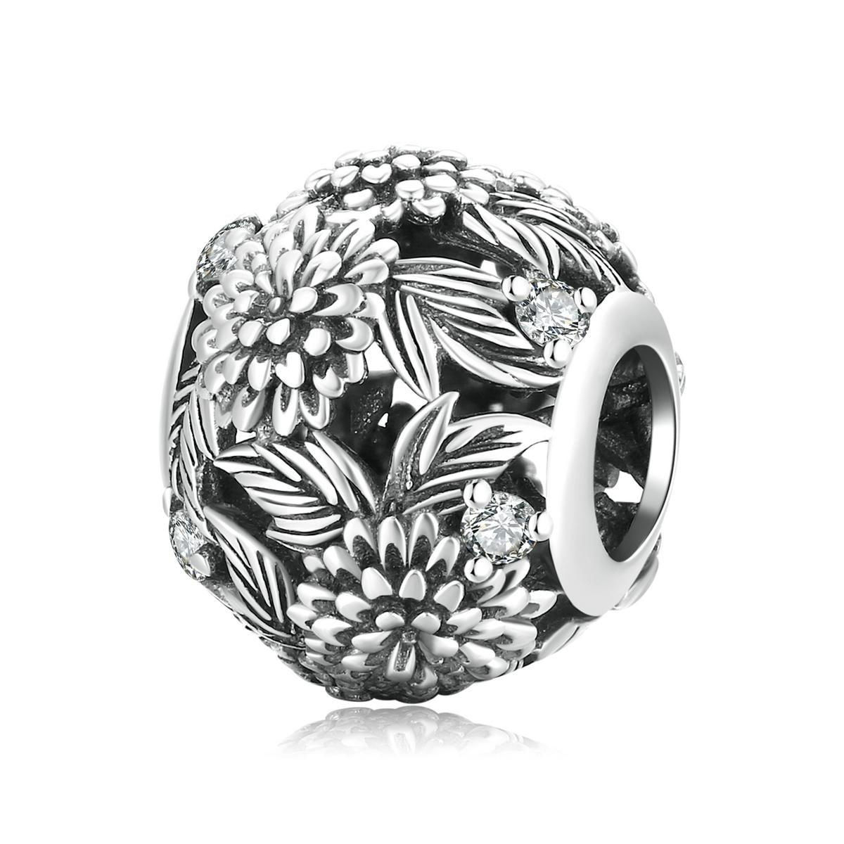 V562-8674200ADE-202504111510-00 925 Sterling Silver Embossed Flower Beads For Diy Bracelets & Necklaces - Image 1