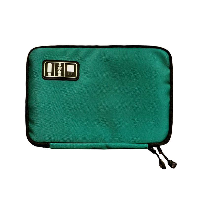 V562-9029542060DBT-202503032006-00 Portable Multifunctional u Disk Storage Bag for Mobile Phone Accessories - Peacock Green - Image 1