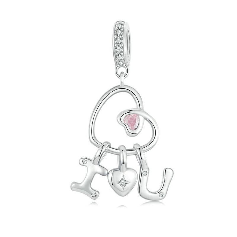 V562-A1000284060DBT-202504111647-00 925 Sterling Silver Platinum Plated Love Letter Pendant - Image 1