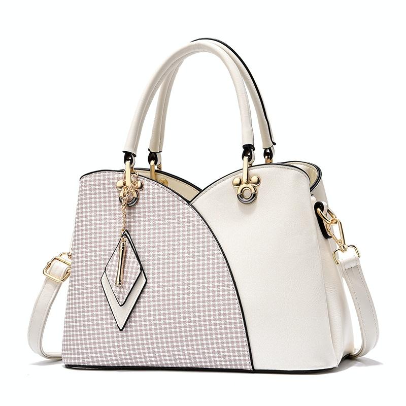 V562-A1004522060DBT-202504251717-00 Spacious Texture Handbag - Large Capacity - White - Image 1