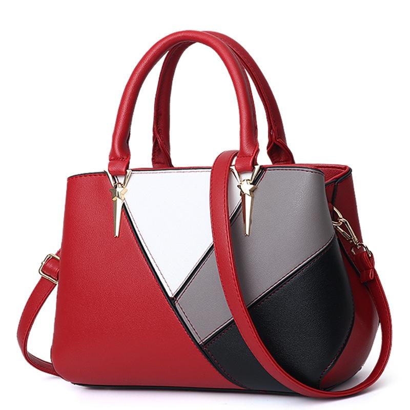 V562-A1010622060DBT-202504251736-00 Colourblock Ladies Handbag - Pu Material - Red Wine - Image 1