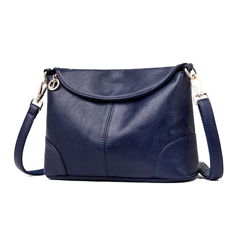 V562-A1021712060DBT-202505191437-00 Stylish Soft Leather Shoulder Bag - Blue - Image 1